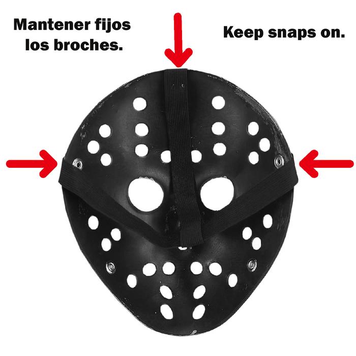 Halloween Disfraz de Miedo MXJBK-004-3 4 pzas, 25x18 cm Plástico PVC Negro Máscara Jason Voorhees, JasonBlack