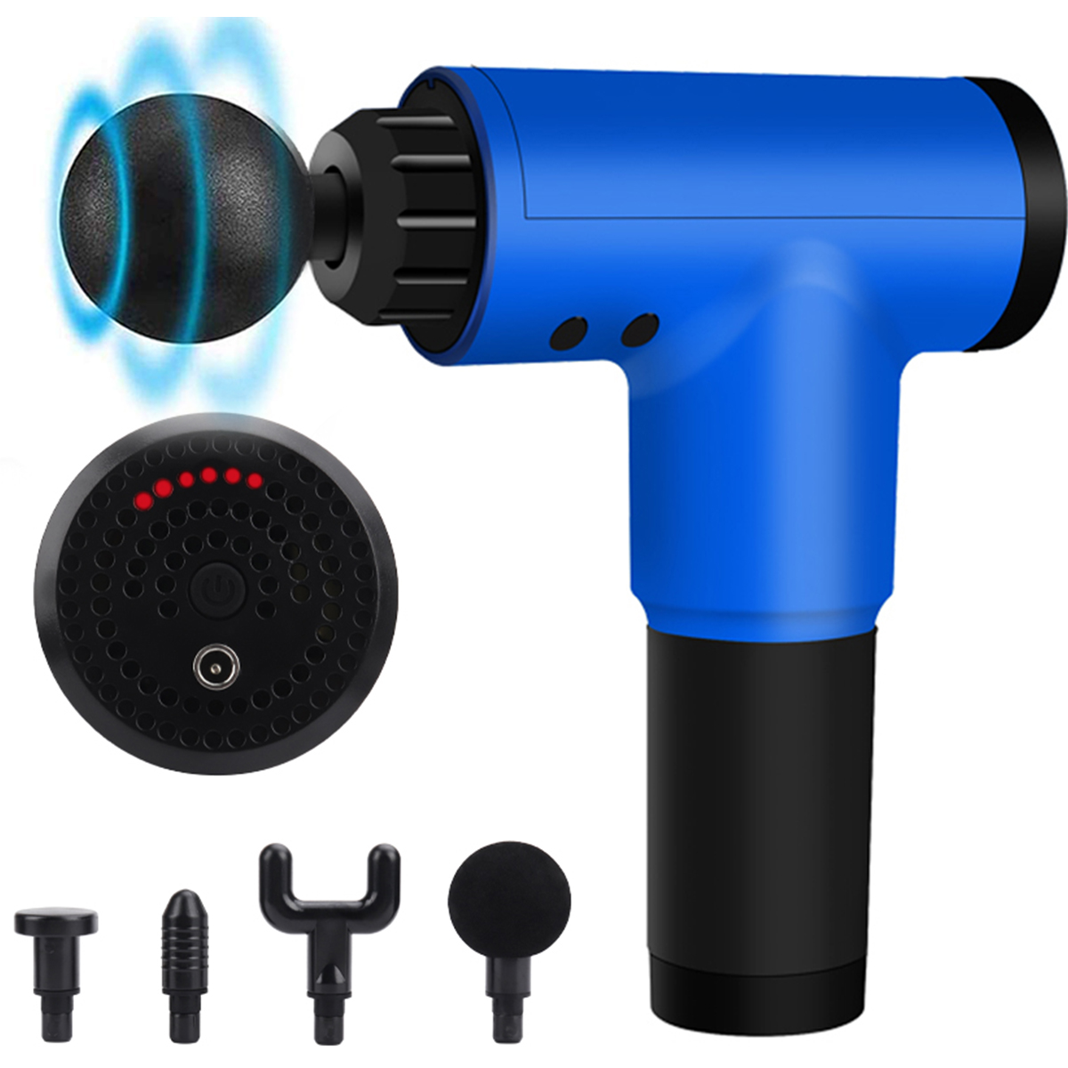 Hand-Held Azul Brandtrendy Masajeador eléctrico de percusión, automático, 6 velocidades, silencioso.