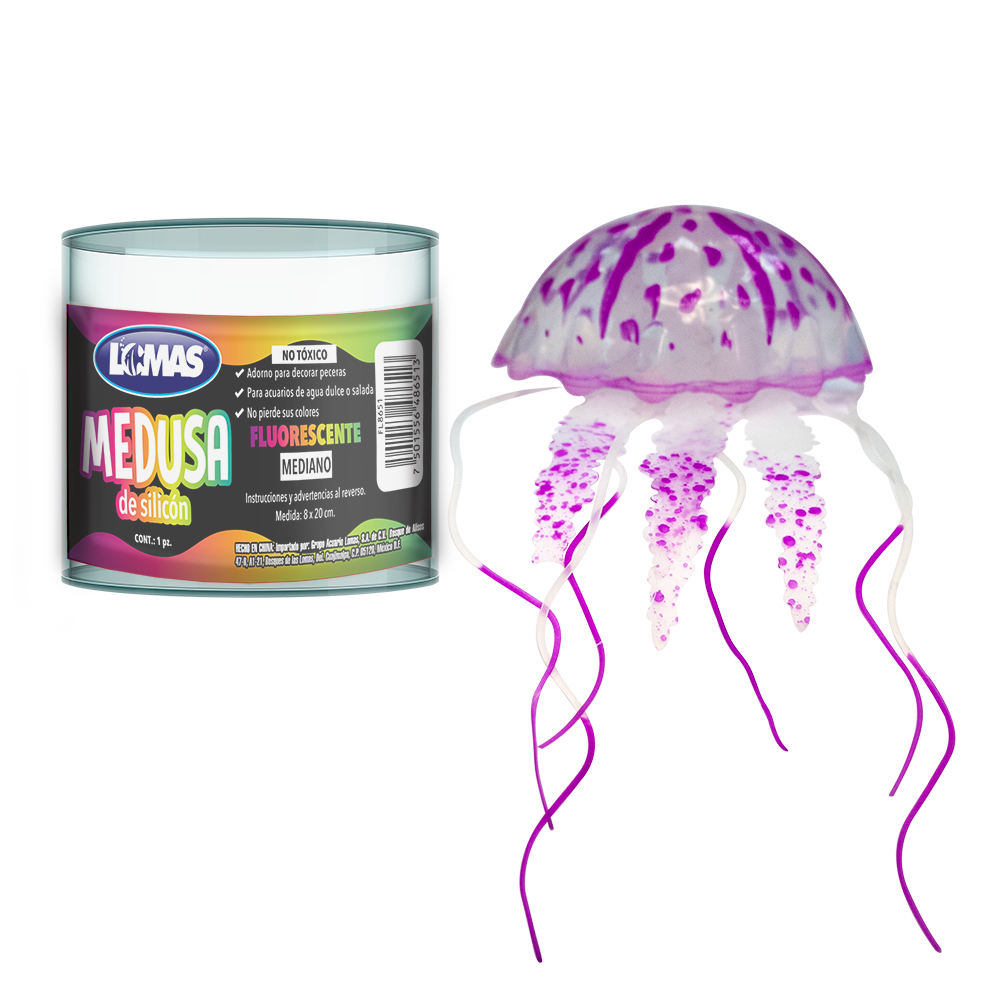 Lomas Medusa Fluorescente para Acuarios y/o Peceras Tamaño Mediano Colores Surtidos