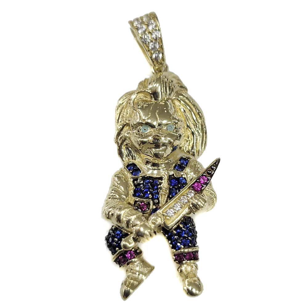 Dije De Chuky De Oro 10k Con Zirconia Suiza