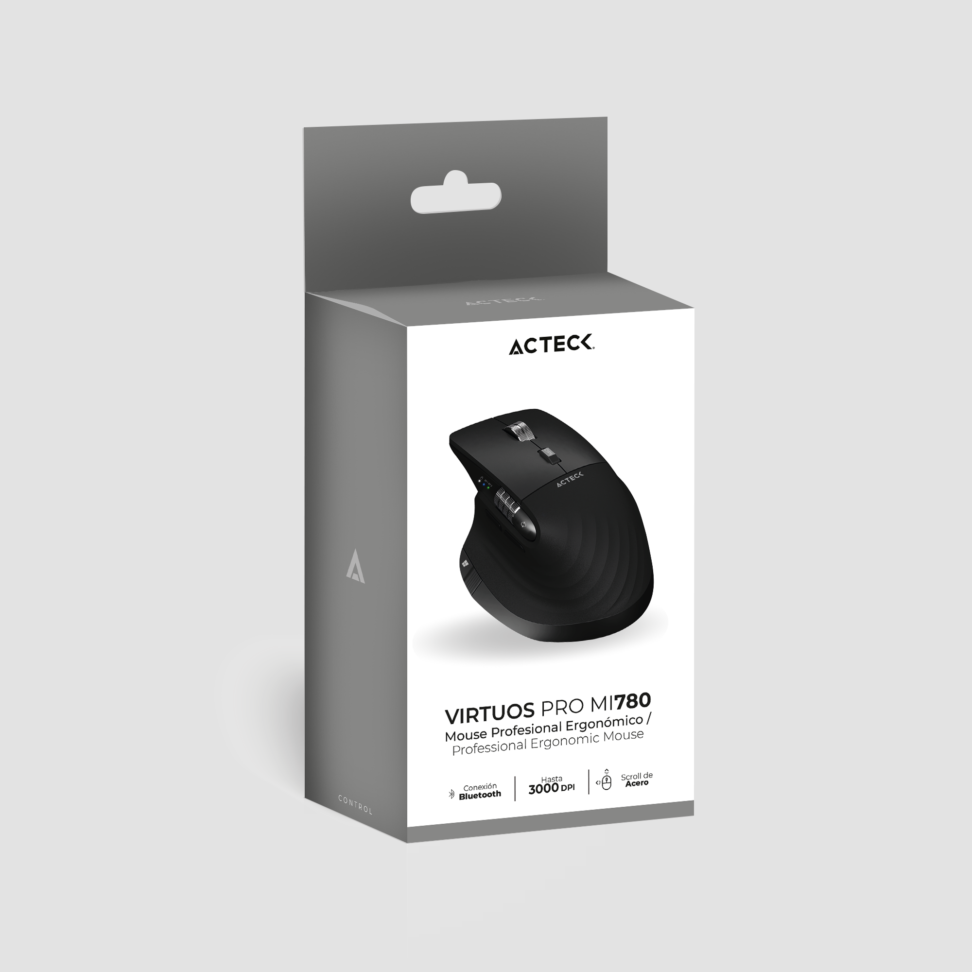 Mouse Ergonómico Acteck Profesional 2 Modos Bluetooth Mi780 Negro