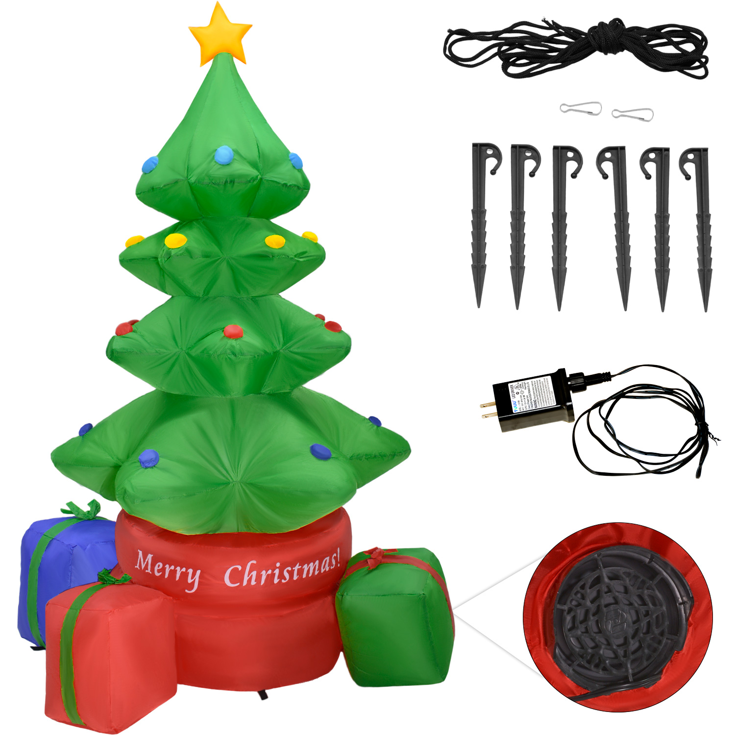 Inflable Navidad Arbol Giratorio 360 2.2m Decoracion Led