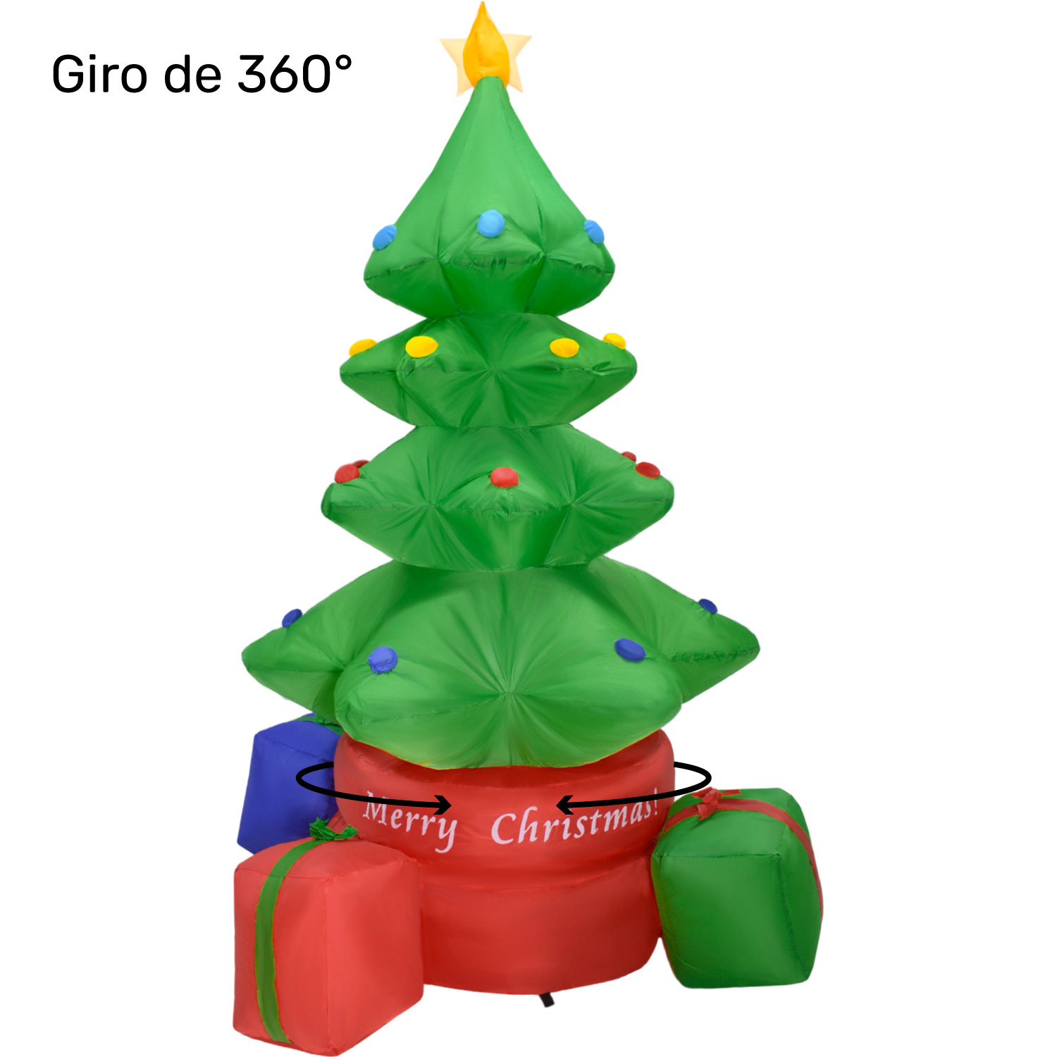 Inflable Navidad Arbol Giratorio 360 2.2m Decoracion Led