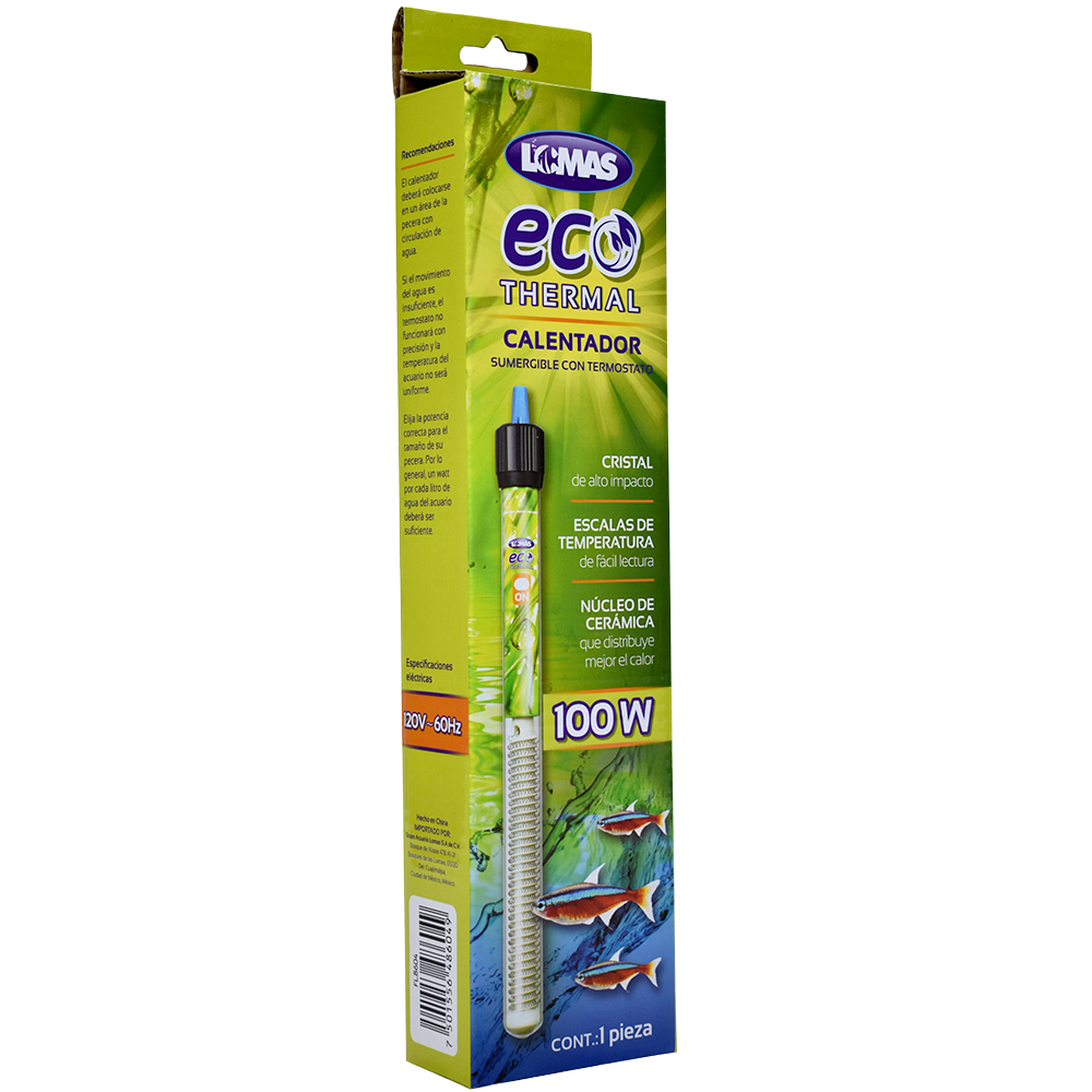 CALENTADOR SUMERGIBLE C/TERMOSTATO ECOTHERMAL 100 W