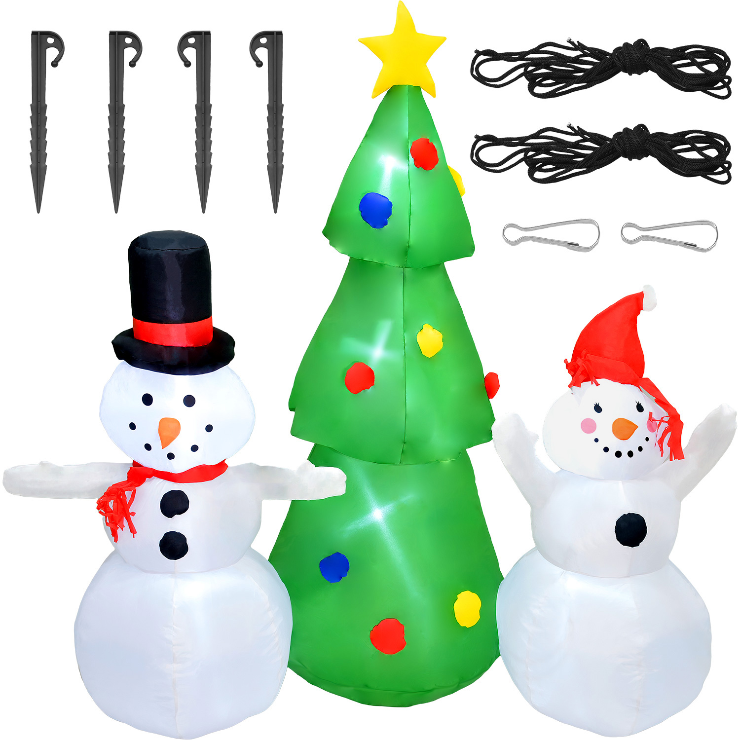 Inflable Navidad Muñeco Nieve 1.65m Decoracion Luz Led