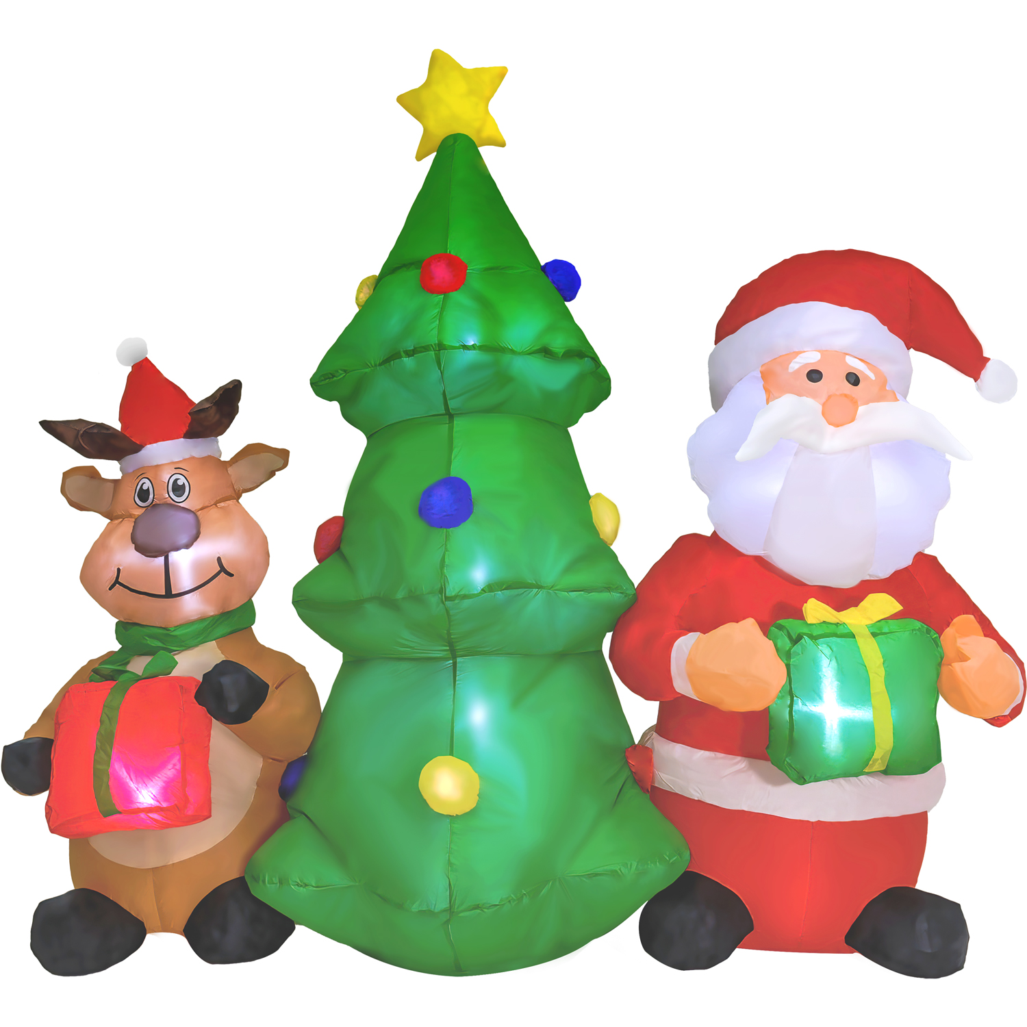 Inflable Navidad Santa Reno Arbol Luz Led Decoracion 1.5mts