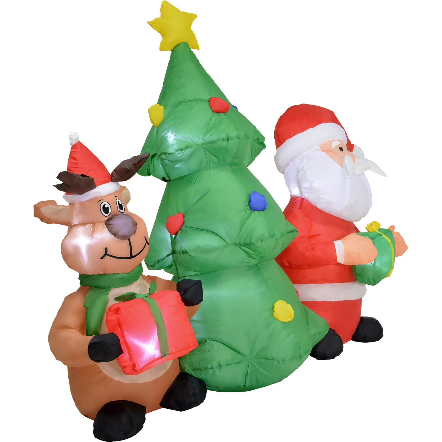 Inflable Navidad Santa Reno Arbol Luz Led Decoracion 1.5mts