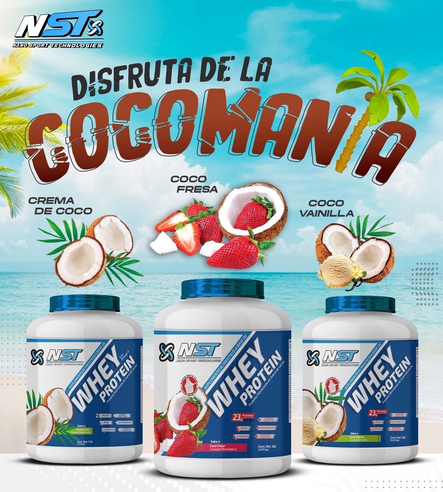 NST | Whey Protein | Proteína de Suero de Leche Hidrolizada NST | Sabor Galleta con Crema | 65 Porciones | 