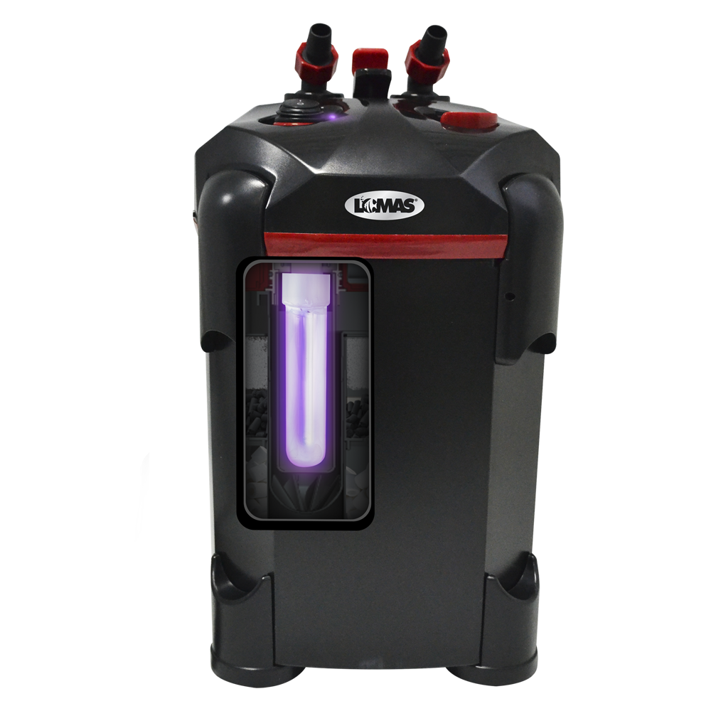 Lomas AquaJet Canister Filtro Externo con Luz UV para Peces de Acuario 400 litros, Combina Tres Etapas de Filtración, Inhibe Microorganismos,