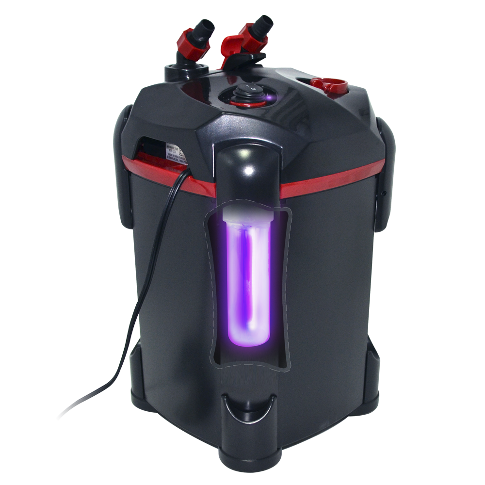 Lomas AquaJet Canister Filtro Externo con Luz UV para Peces de Acuario 400 litros, Combina Tres Etapas de Filtración, Inhibe Microorganismos,