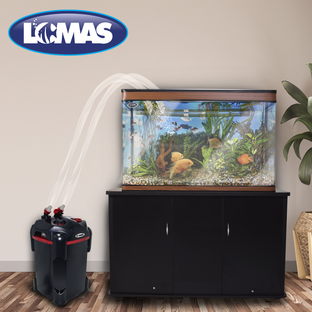 Lomas AquaJet Canister Filtro Externo con Luz UV para Peces de Acuario 400 litros, Combina Tres Etapas de Filtración, Inhibe Microorganismos,