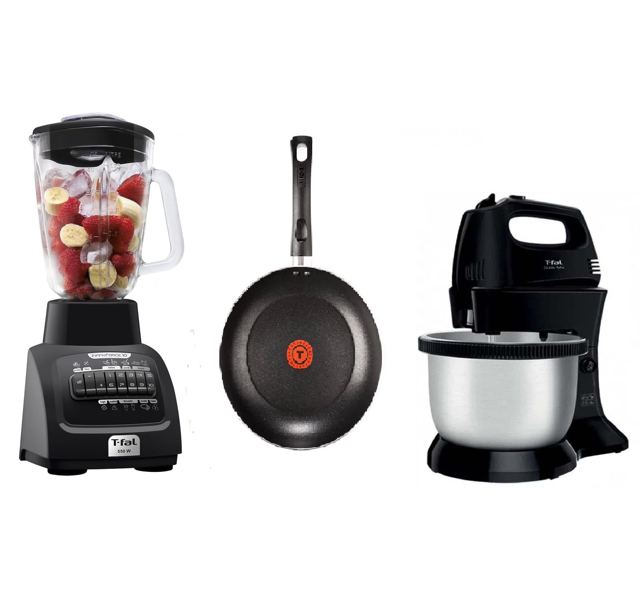 PAQUETE T-FAL LICUADORA / BATIDORA / SARTÉN LNHT3108MX ORTY5