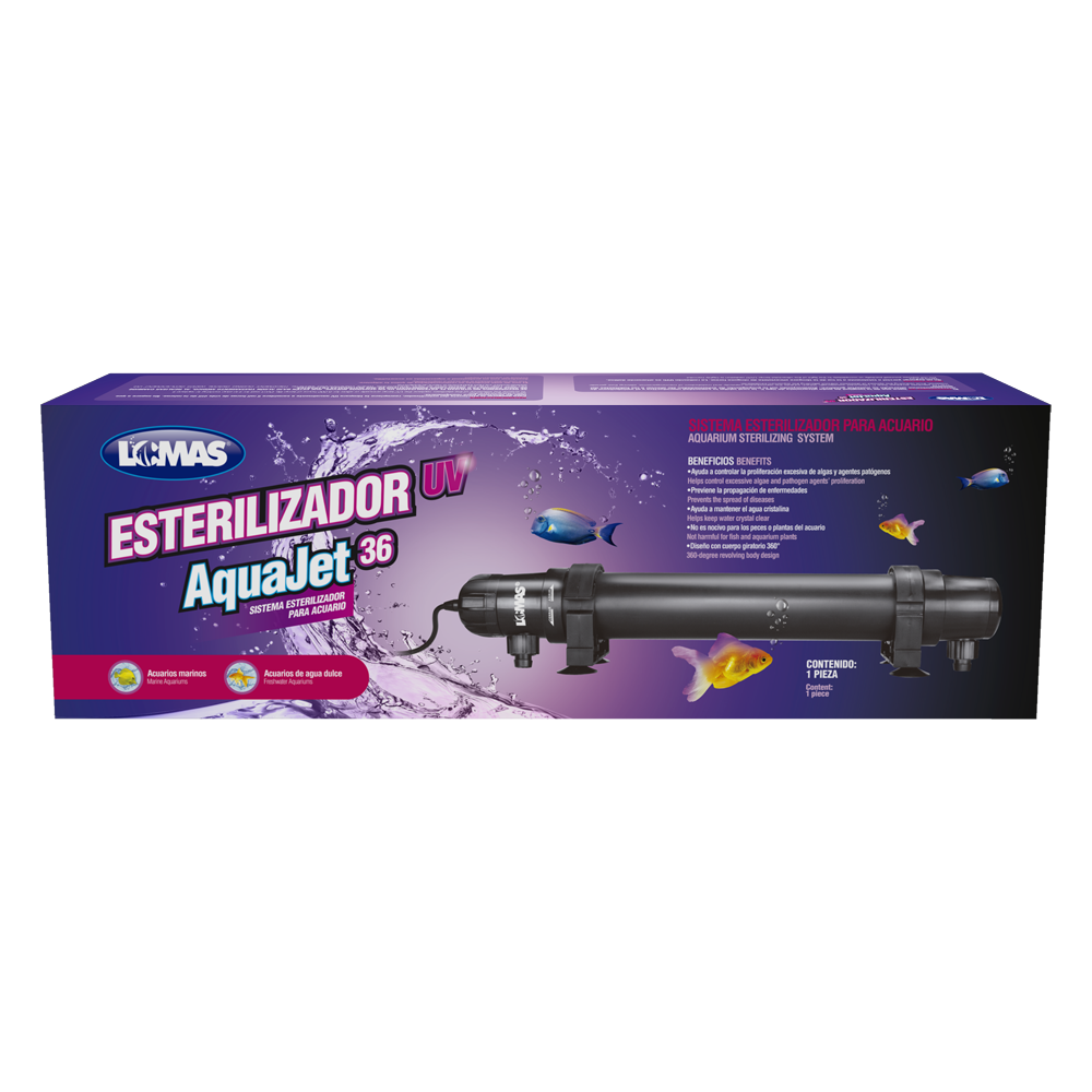 Lomas UV Aquajet Sistema Eterilizador para Peces de Acuario con Potencia de 36 Watss, Controla la Proliferación de Algas, Controla Agentes Patógenos,