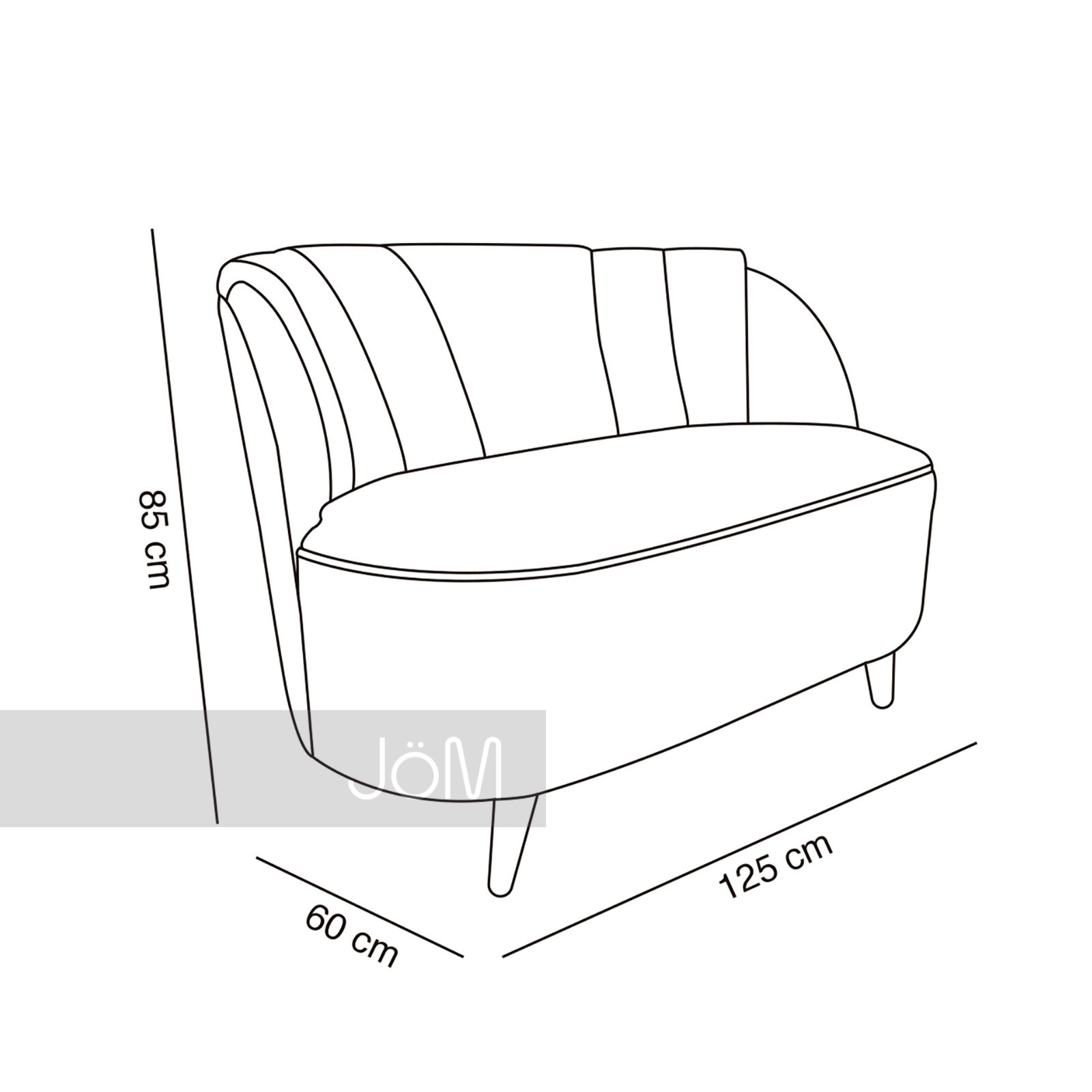 Love Seat Sin Brazos Kisa 