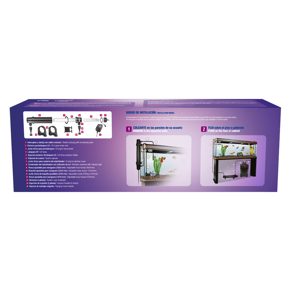 Lomas UV Aquajet Sistema Eterilizador para Peces de Acuario con Potencia de 36 Watss, Controla la Proliferación de Algas, Controla Agentes Patógenos,