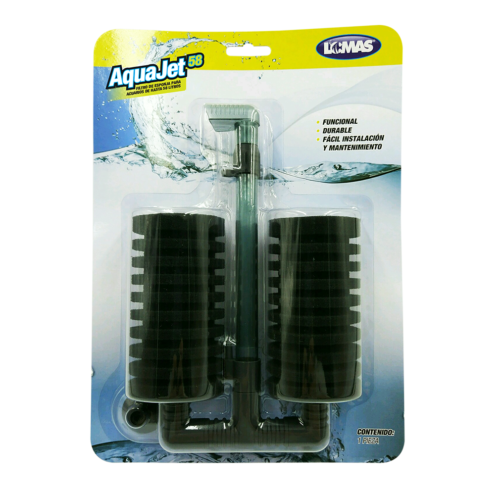FILTRO DE ESPONJA AQUAJET PARA ACUARIOS DE 58 LT