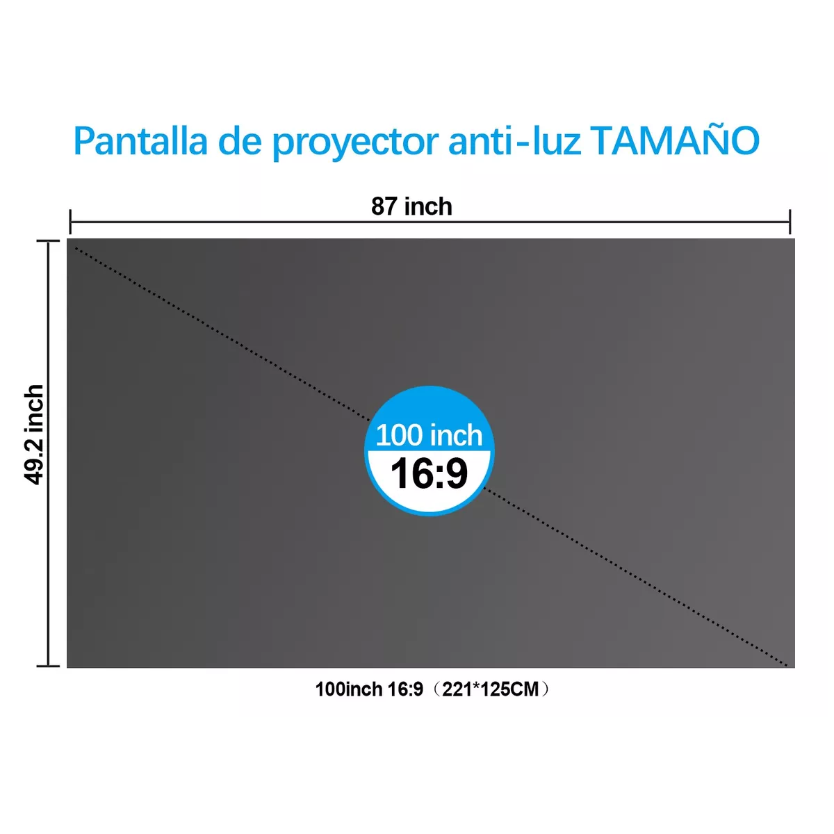 Pantalla De Proyeccion 100inch Cortina Metálica Anti-luz