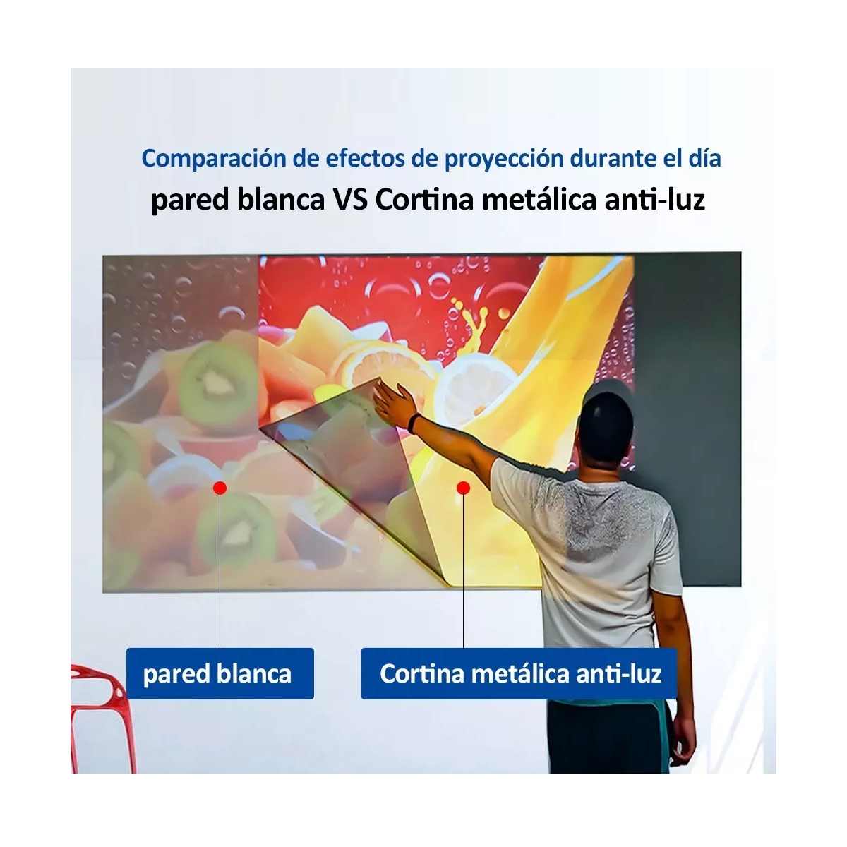 Pantalla De Proyeccion 100inch Cortina Metálica Anti-luz