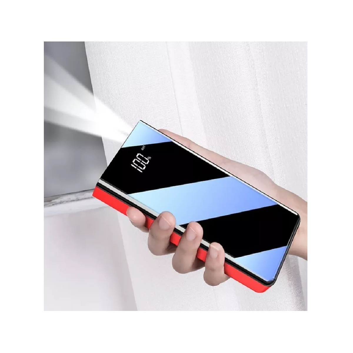 Banco De Energía Batería Portátil 40000mah Celda De Carga Rojo