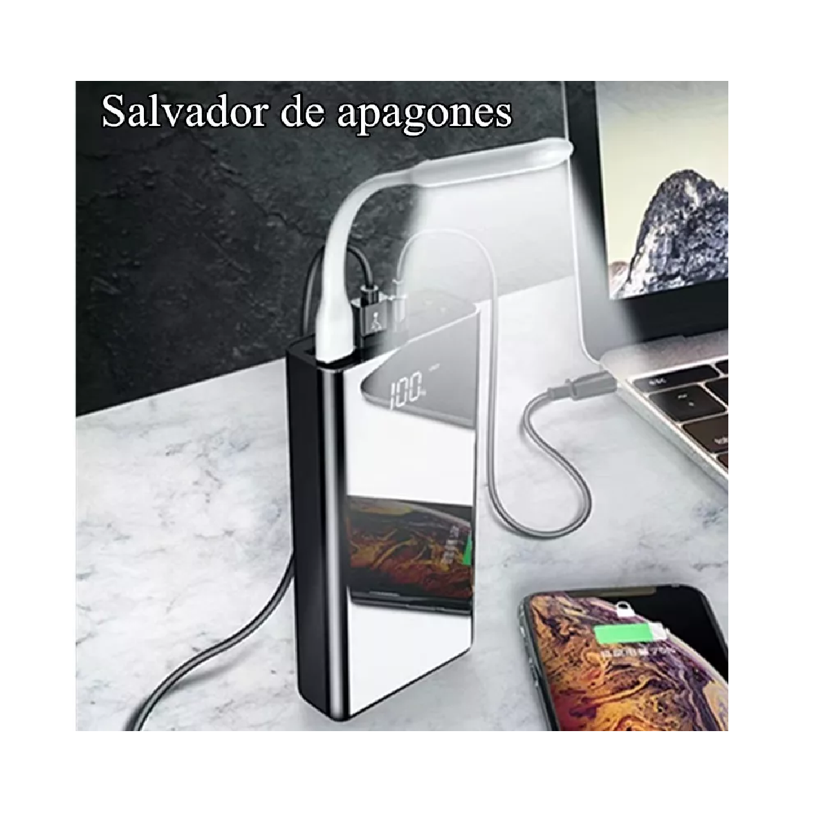 Banco De Energía Batería Portátil 40000mah Celda De Carga Rojo