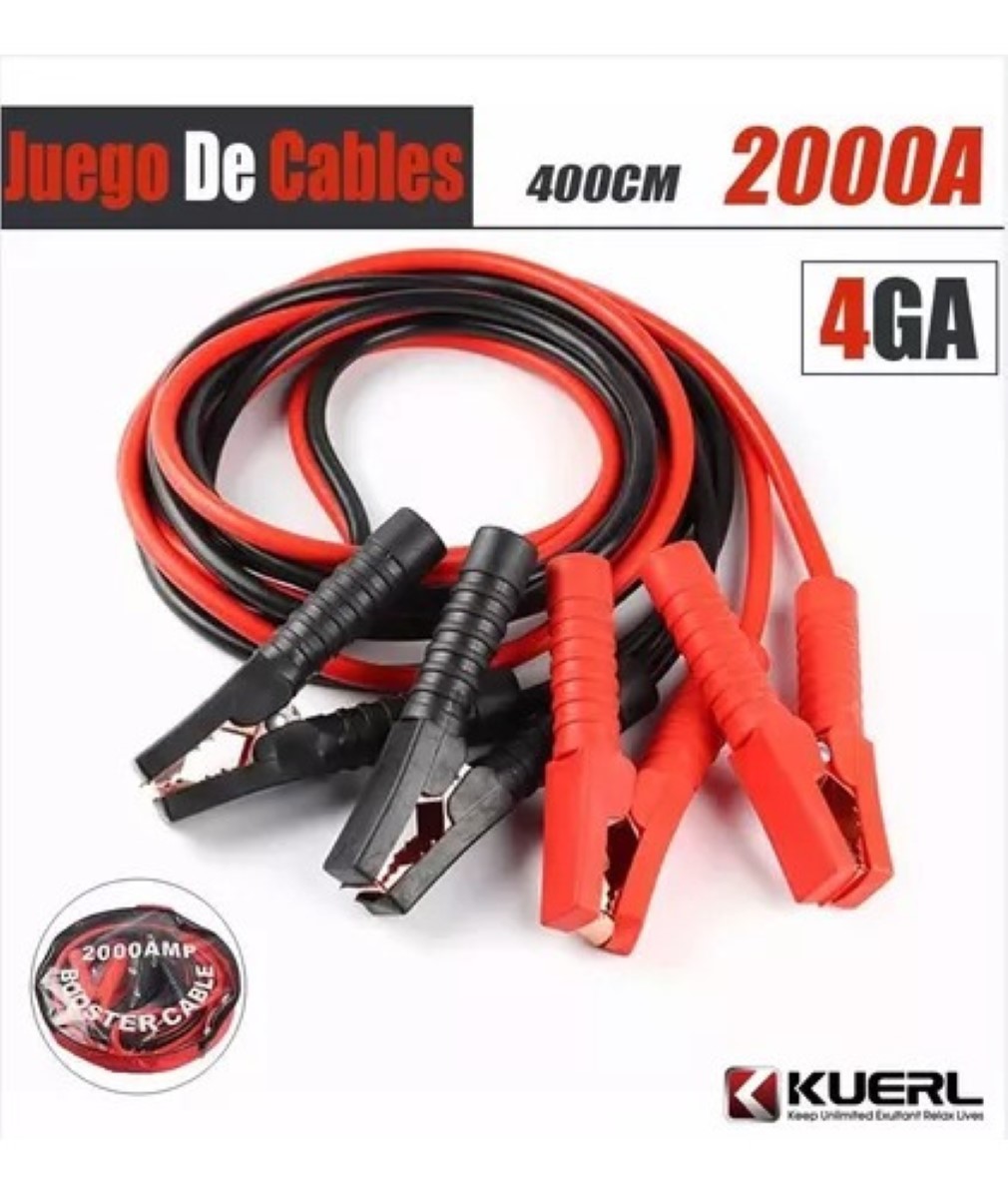 Cables Pasa Corriente 4 M Calibre 4 Awg 2000a Rojo/Negro
