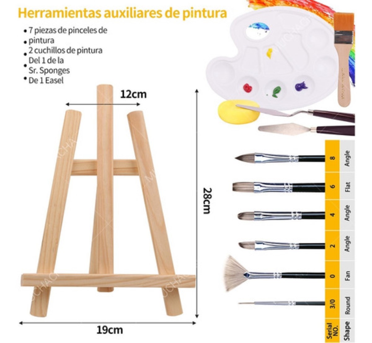 Set De Pinturas Al Oleo 24 Colores Con Caballete Y Pinceles