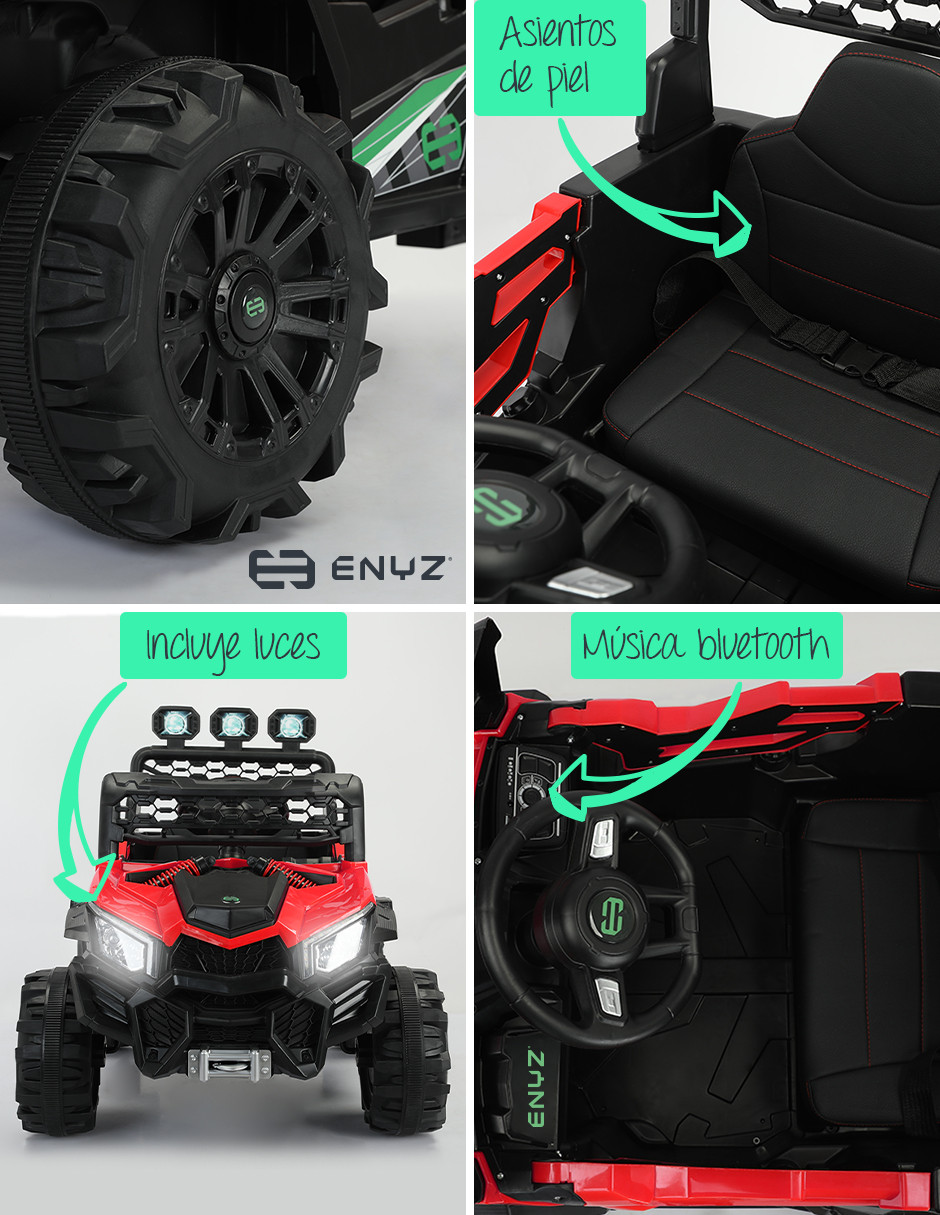 Montable eléctrico Camioneta Razer Jeep con control remoto asientos de piel bluetooth bocinas Edades Infantil 2 a 5 años Eniz