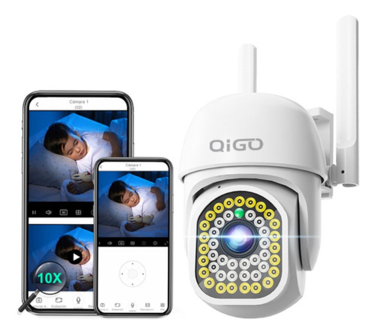 Par Cámara Wifi Interior Seguridad 1080p 2 Pack Eo Safe Imports Esi-9544  Blanco