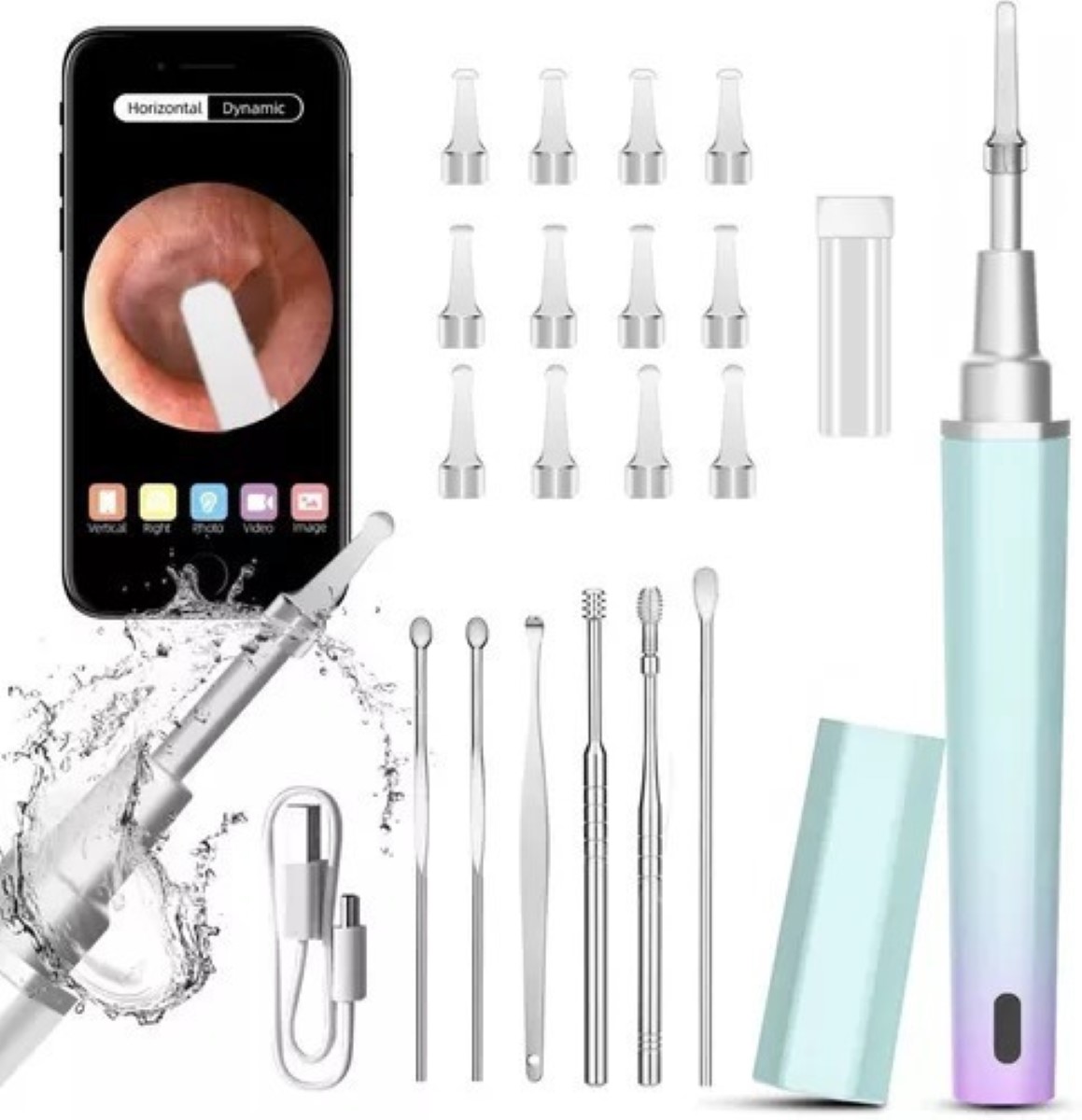 Limpiador Oidos Cámara Quita Cerilla Inteligente Endoscopio Azul