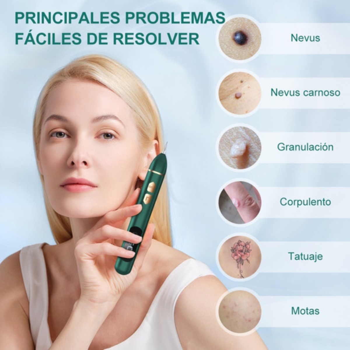 Pluma Quita Verrugas Removedor De Verrugas Manchas Verde