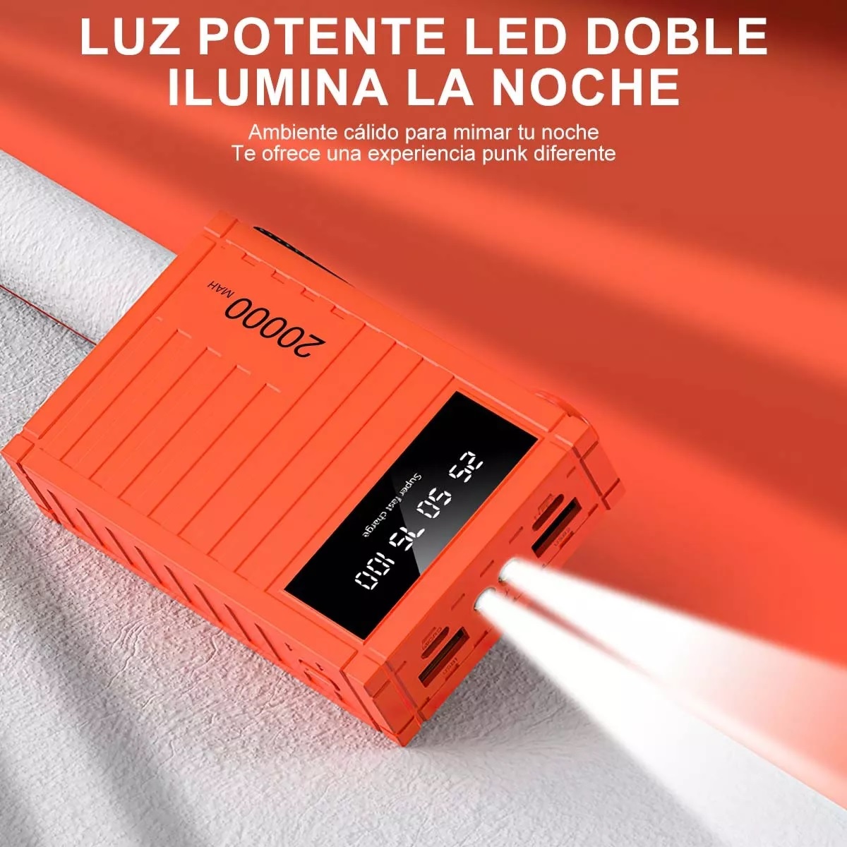 Power Bank Pila Baterias Para Celular Portatil 20000mah Rojo