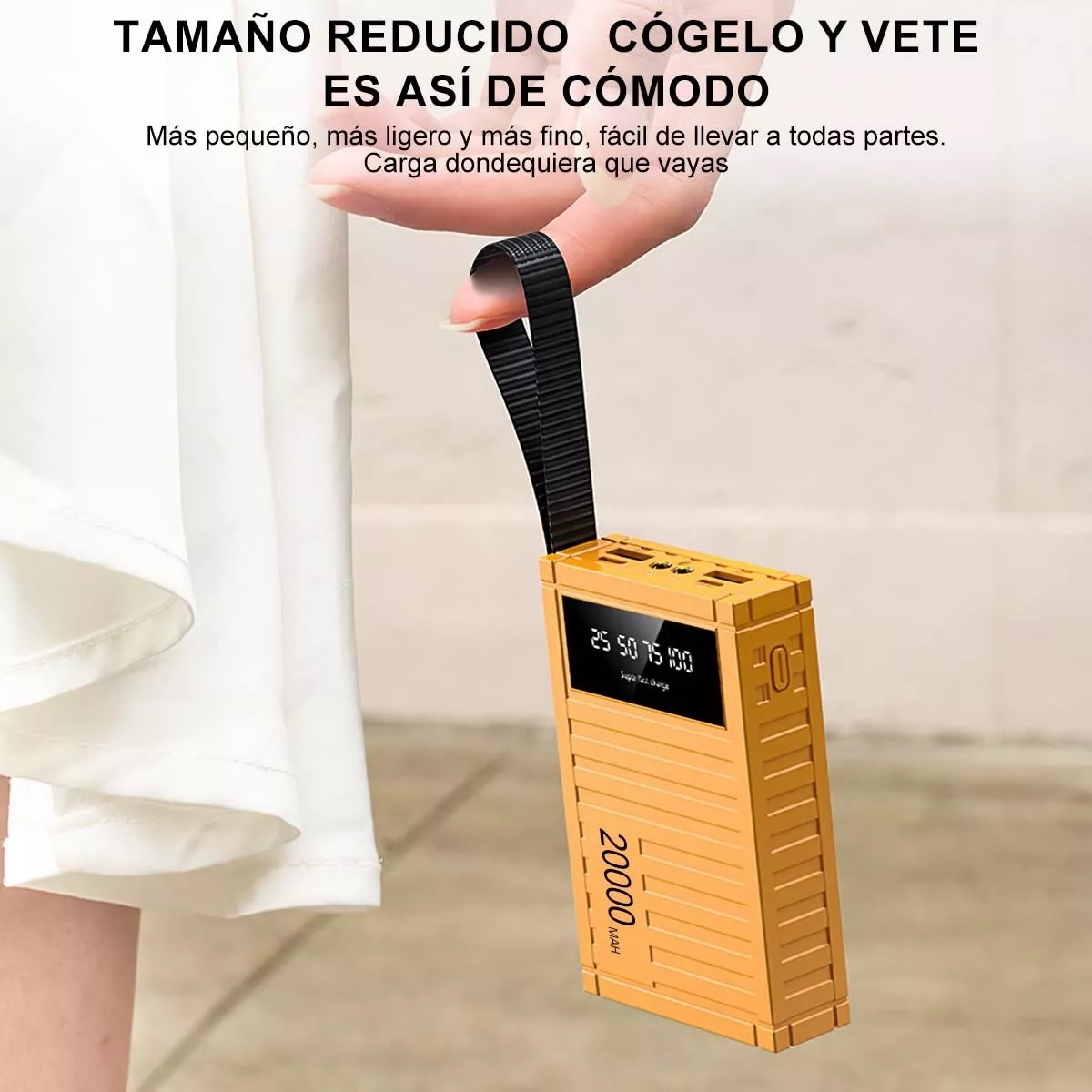 Power Bank Pila Baterias Para Celular Portatil 20000mah Amarillo