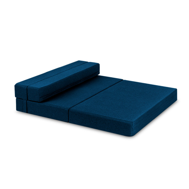 Colchón futón de lona de espuma para sofá cama, tamaño matrimonial, 10  pulgadas, fabricado en Estados Unidos, azul mezclilla, marco no incluido