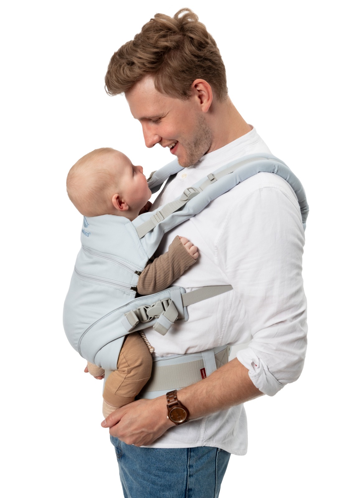 Manduca XT Monochrome Arctic Mochila Cangurera Ergonómica portabebés Evolutiva