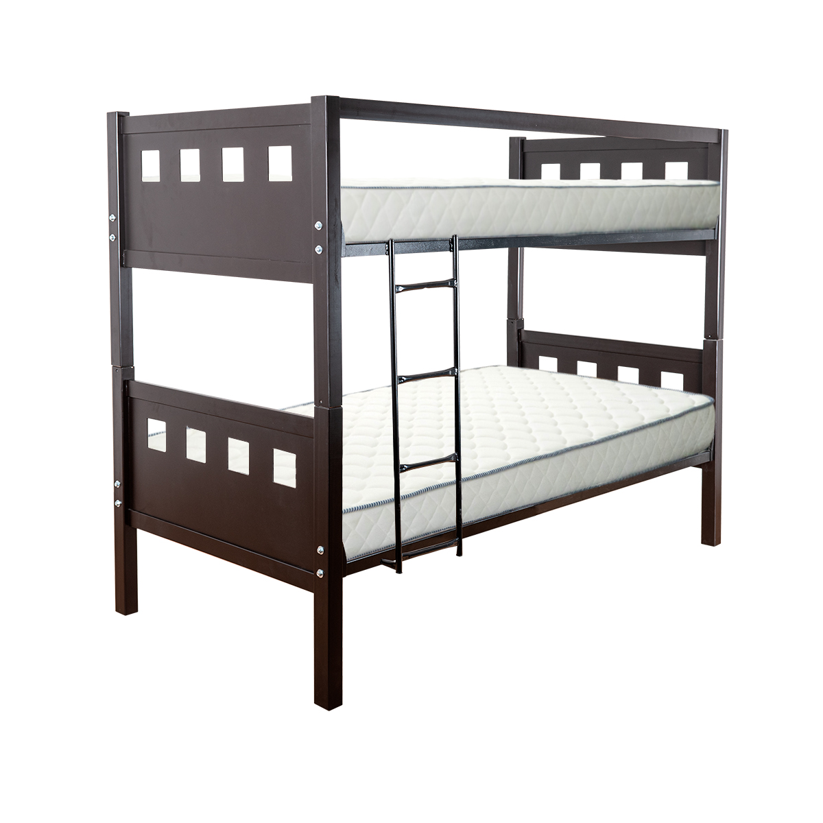 Litera Alta Negra De Doble Cama Twin Sobre Twin Cama Litera De Metal Color  Negro