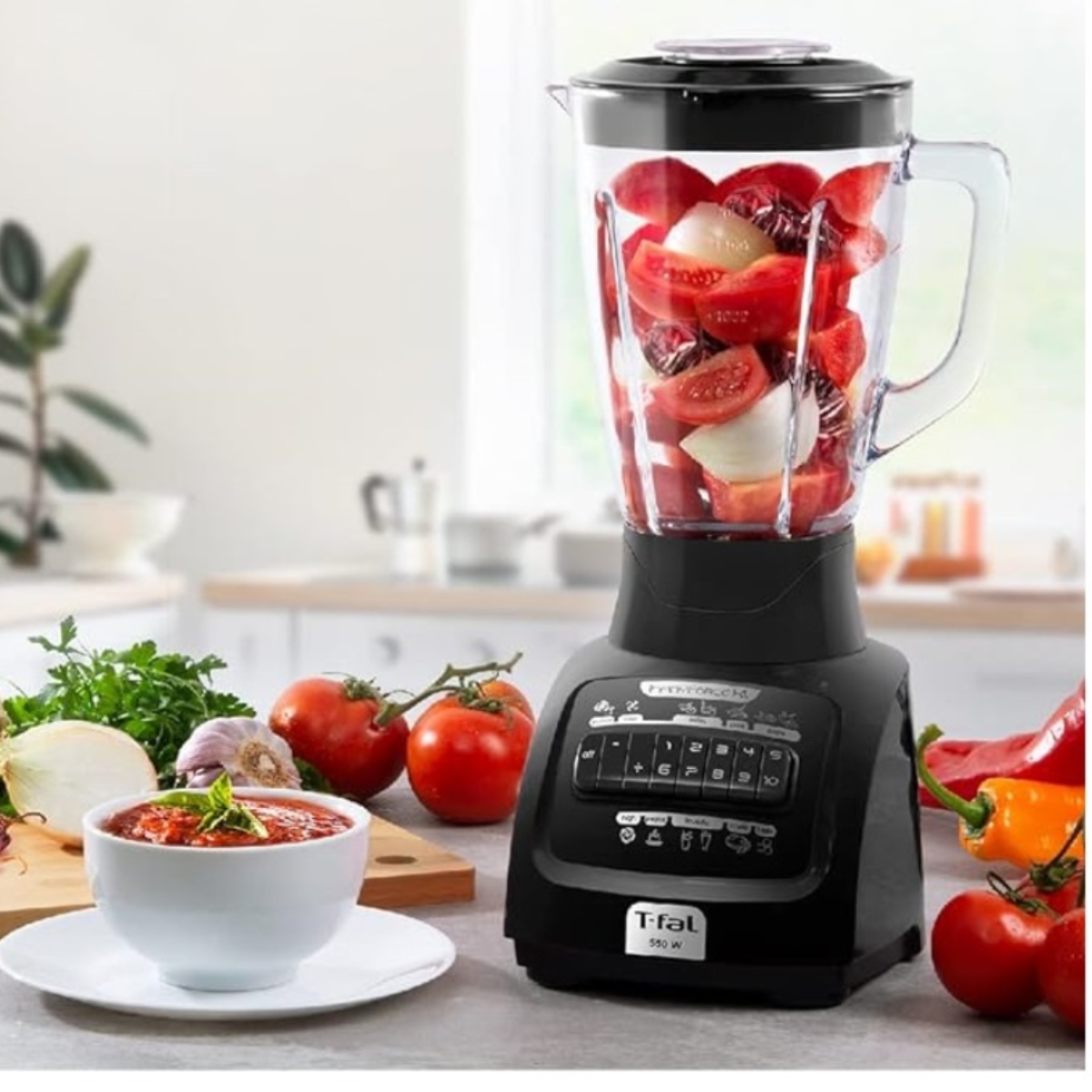 LICUADORA T-FAL LN8208MX INFINYFORCE 10 VEL VASO VIDRIO NEGRO ALBY2.