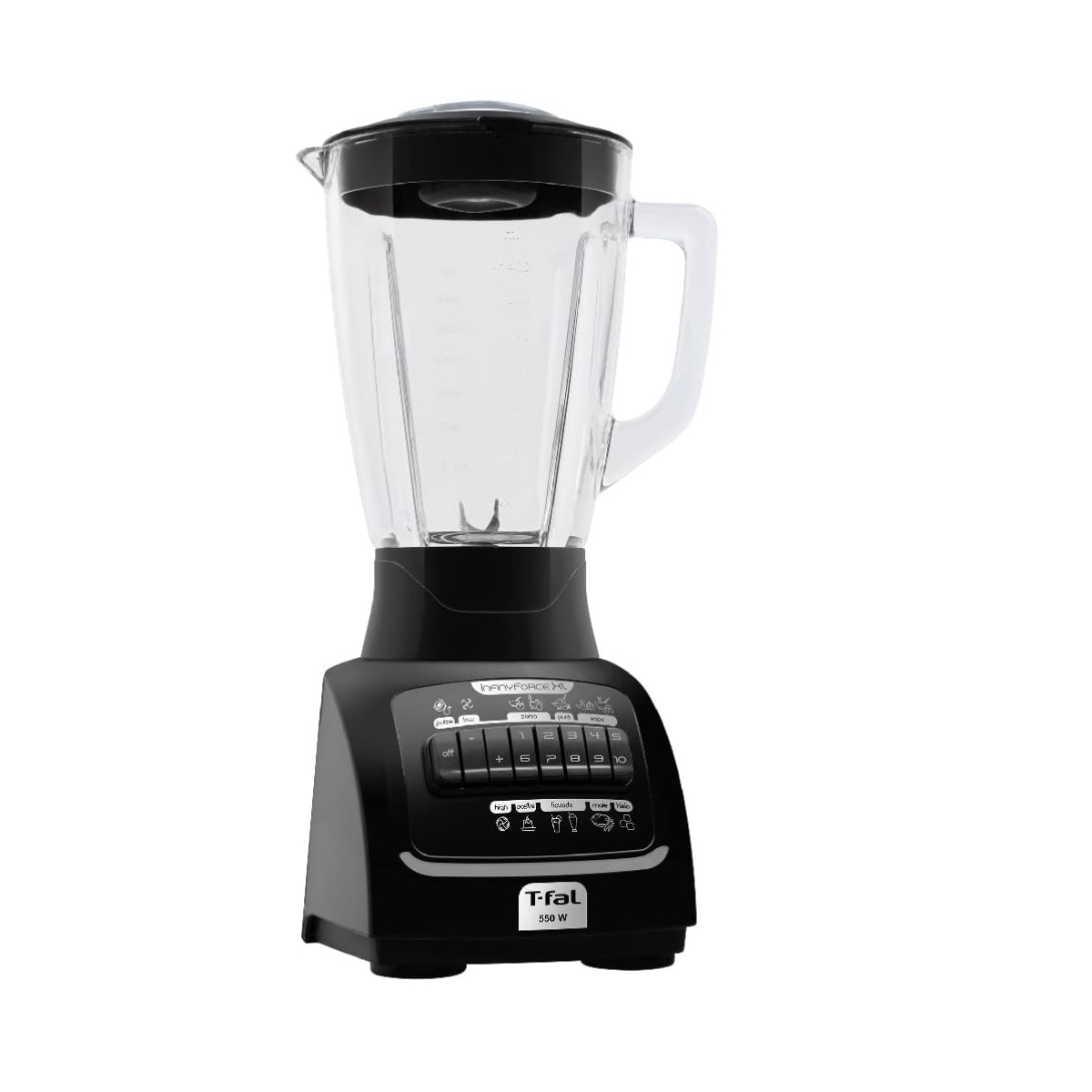 LICUADORA T-FAL LN8208MX INFINYFORCE 10 VEL VASO VIDRIO NEGRO ALBY2.
