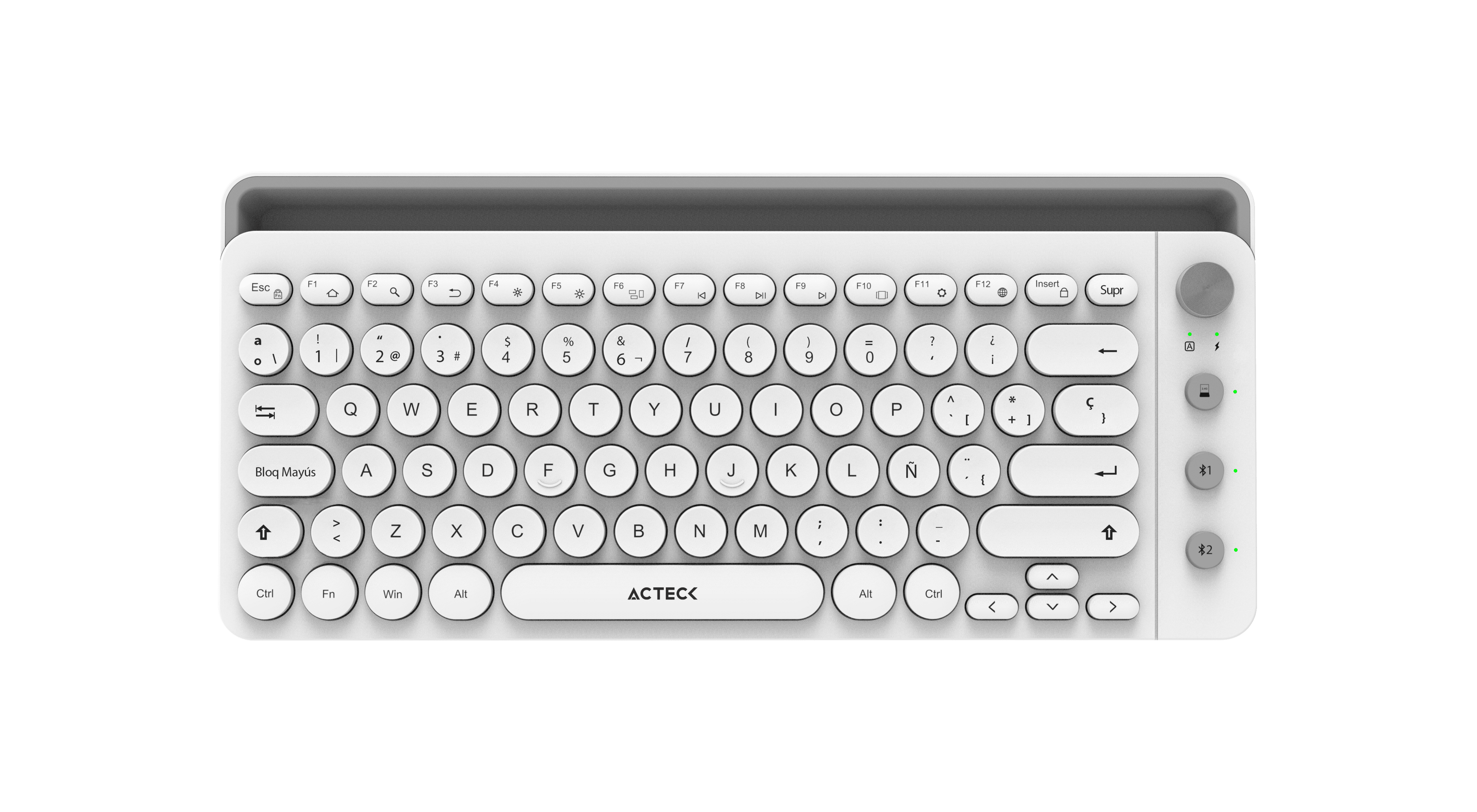 Teclado Multidispositivo Uny Comp TI685 2.4ghz + 3 Modos Acteck Blanco