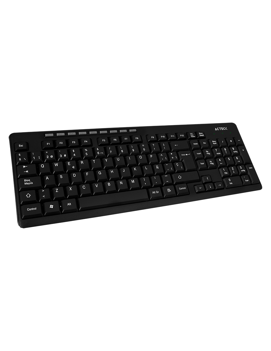 Teclado Inalambrico 2.4 Ghz Inspire TI215 1xbat AA Incluida Acteck Negro