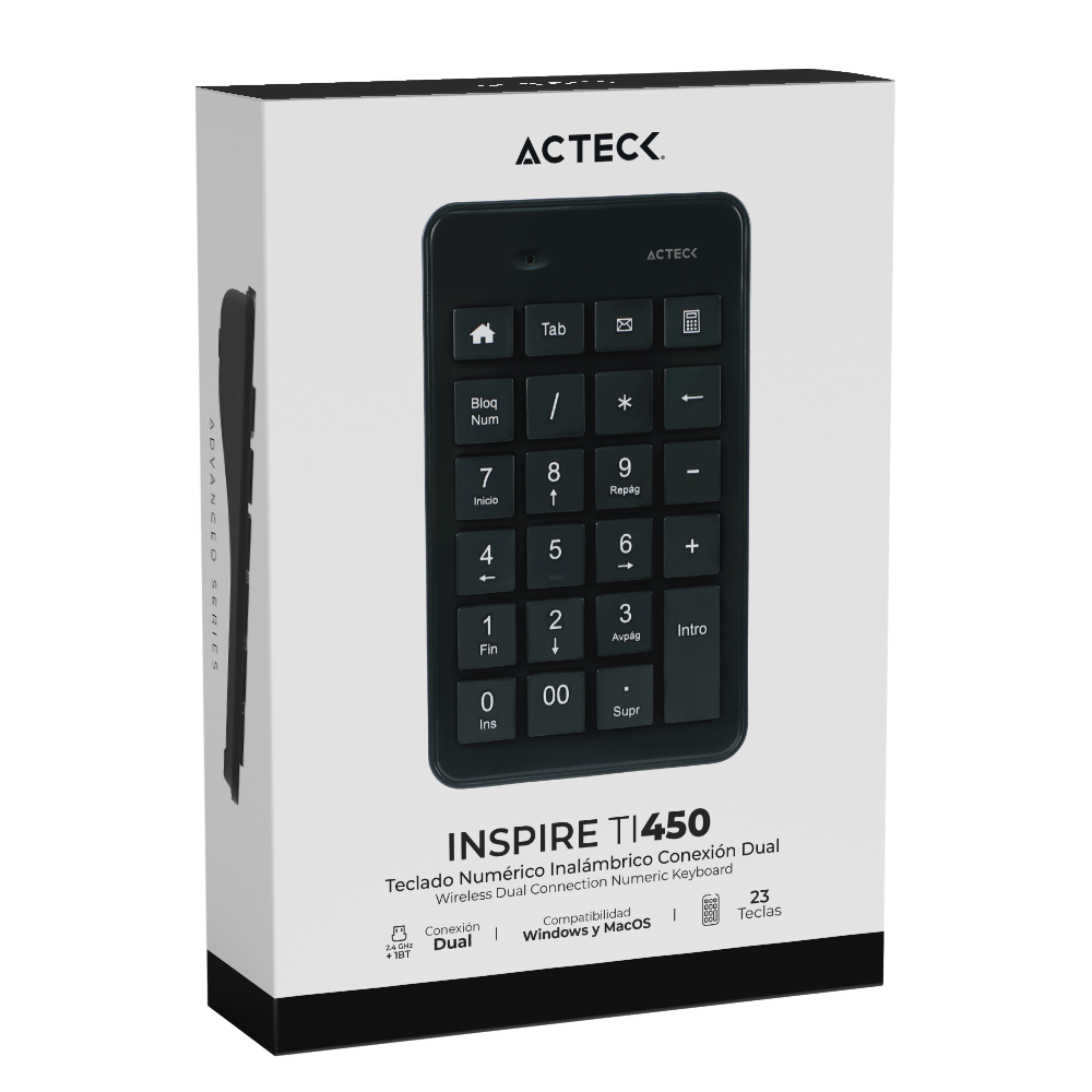 Teclado Numerico Multiplataforma Inspire Pad Tn450 Bt 5.0 Acteck