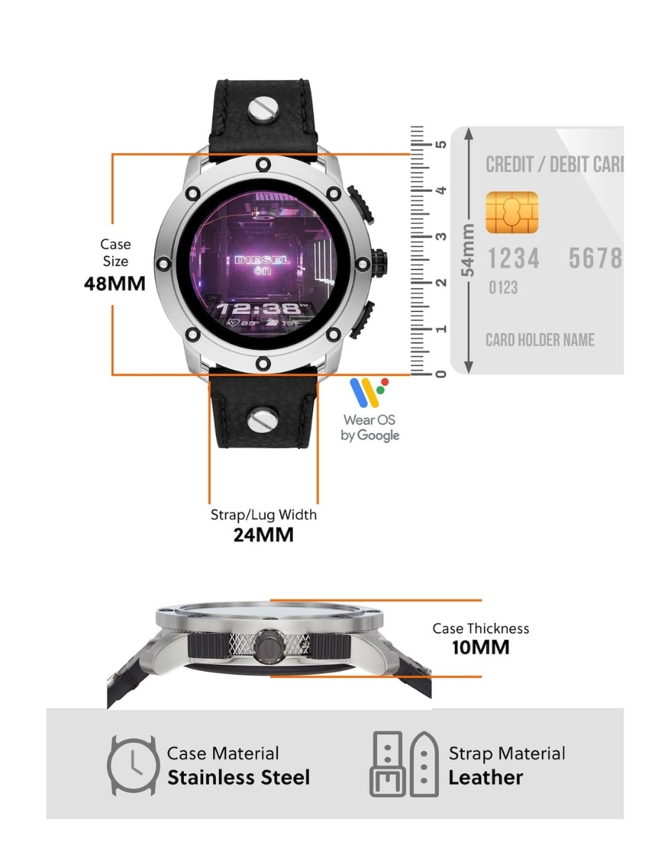 Smartwatch Diesel On Men's Axial G5 Negro/Piel