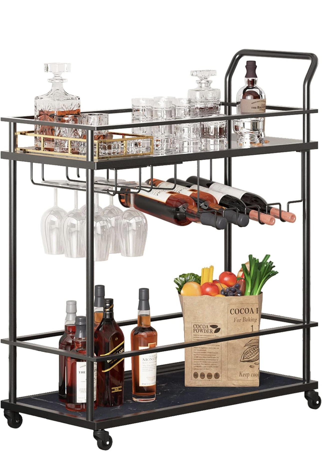 Carrito de Servicio Cantina Bar, Dorado