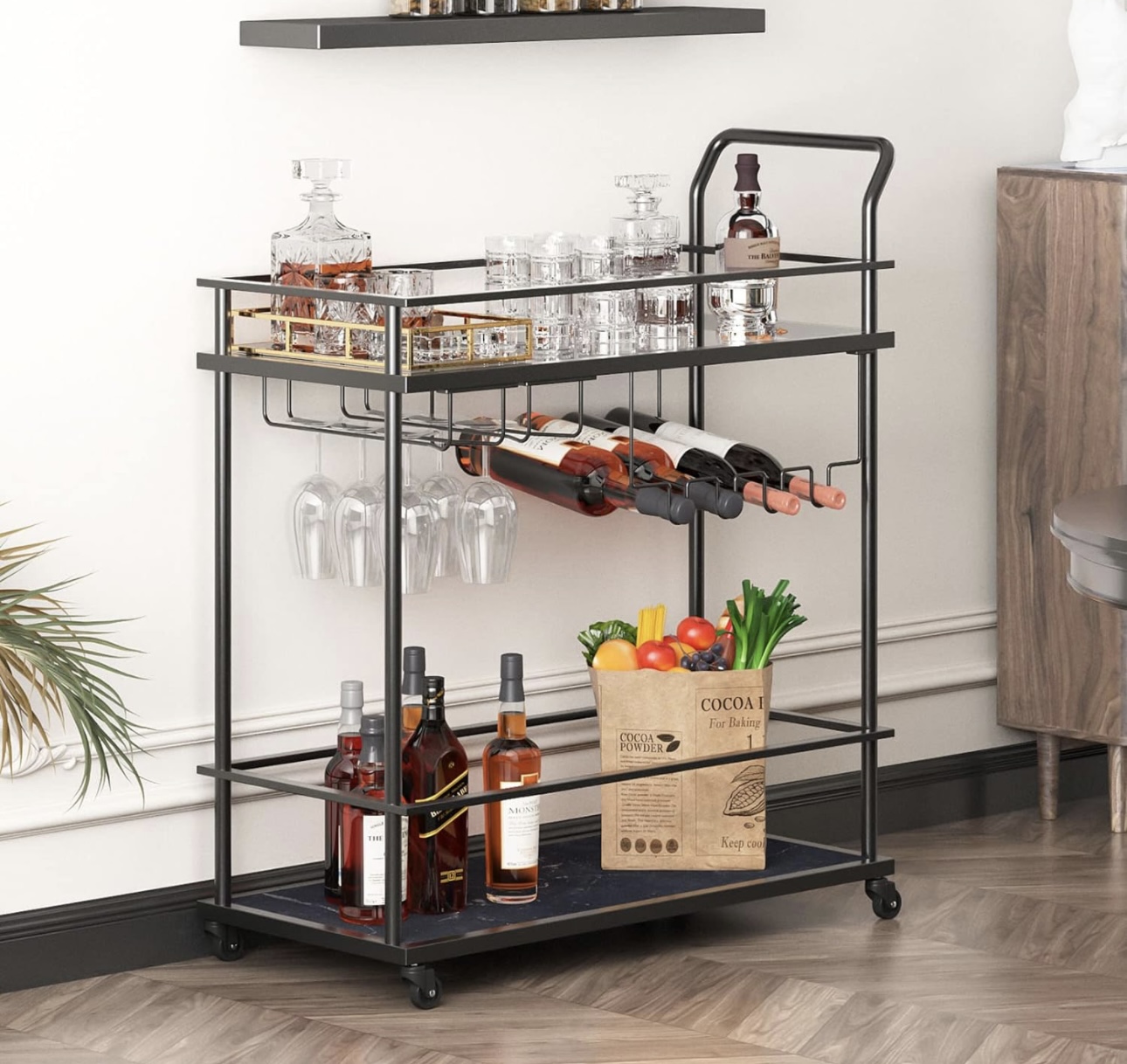 Carrito de Servicio Cantina Bar, Dorado