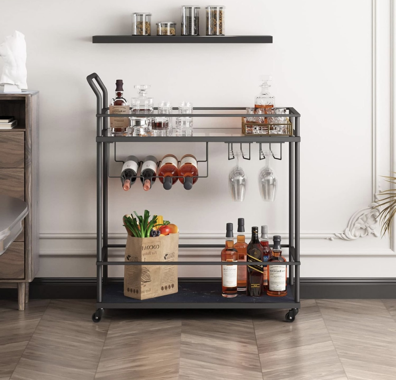 Carrito de Servicio Cantina Bar, Dorado