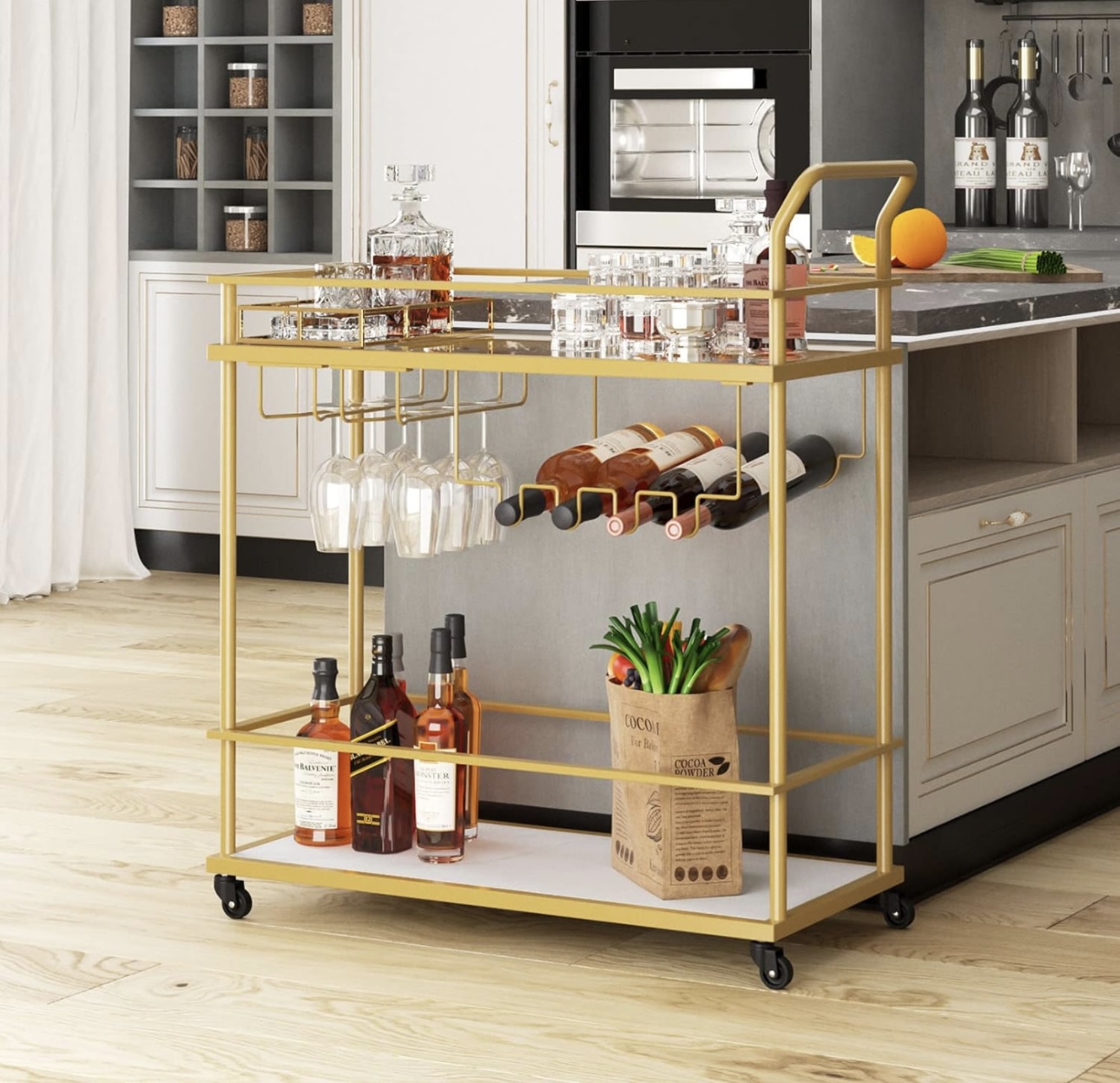 Carrito de Servicio Cantina Bar, Dorado