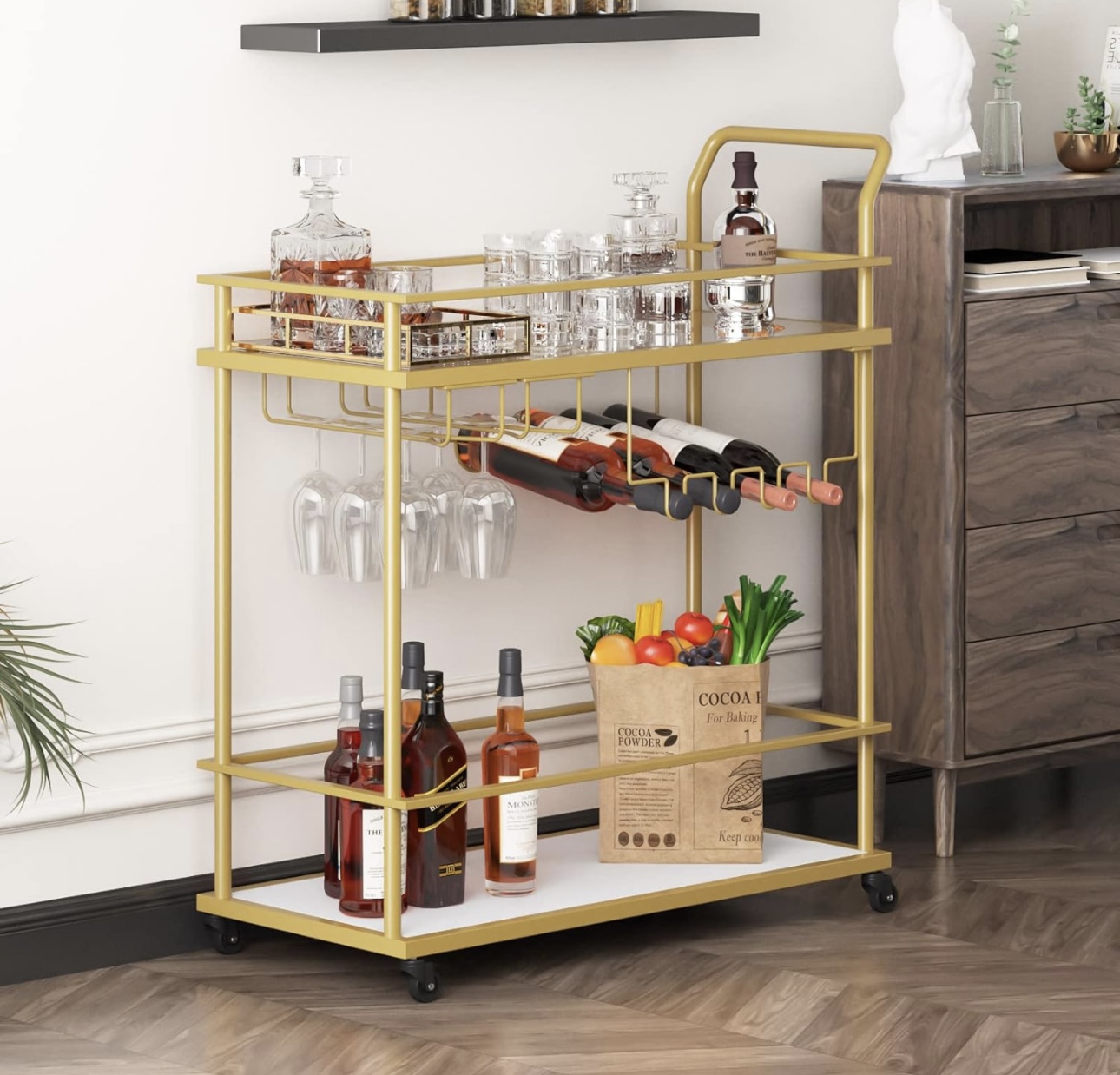 Carrito de Servicio Cantina Bar, Dorado