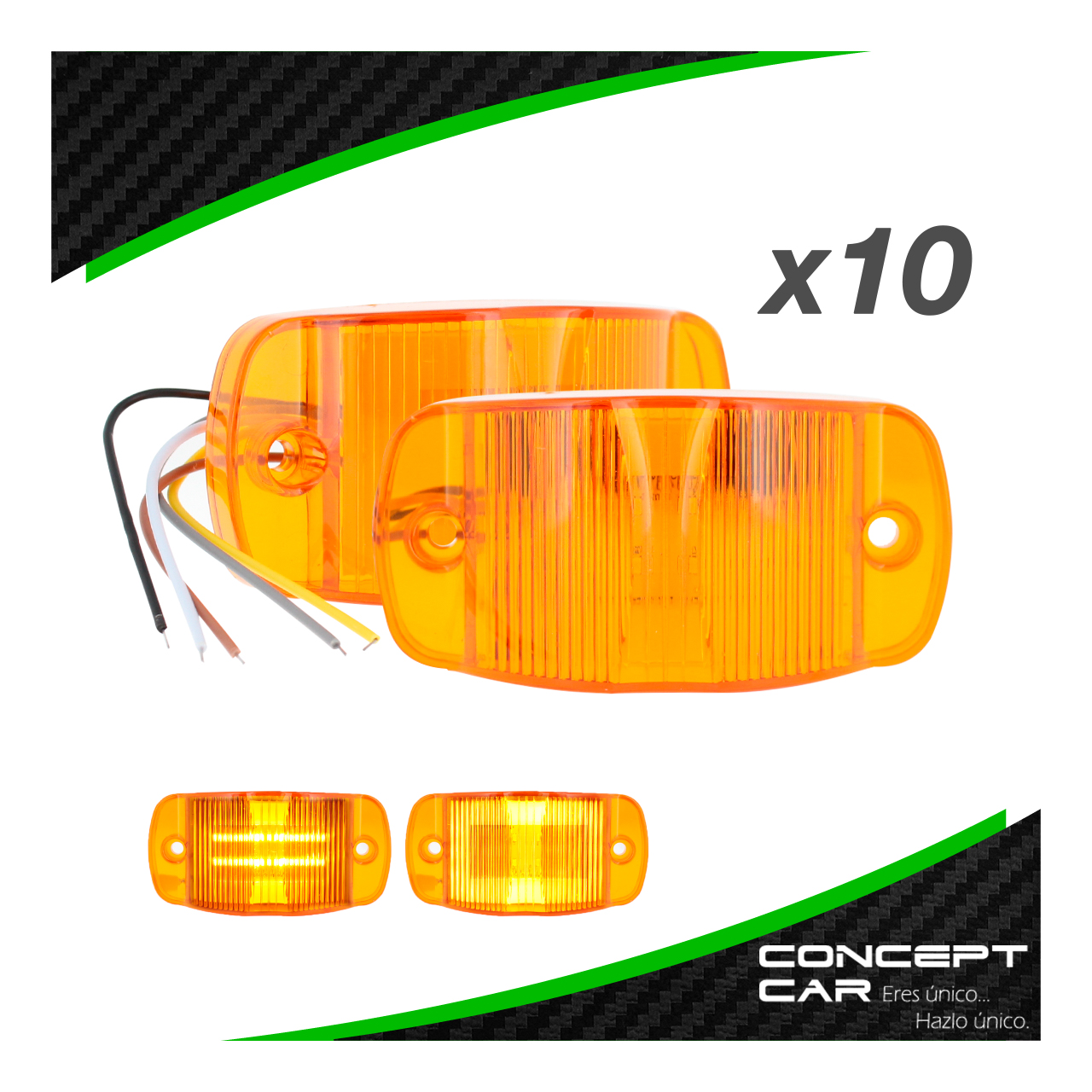 10 Par Plafones 8 Led Gel Plasma Lateral Camion Trailer 12-24v