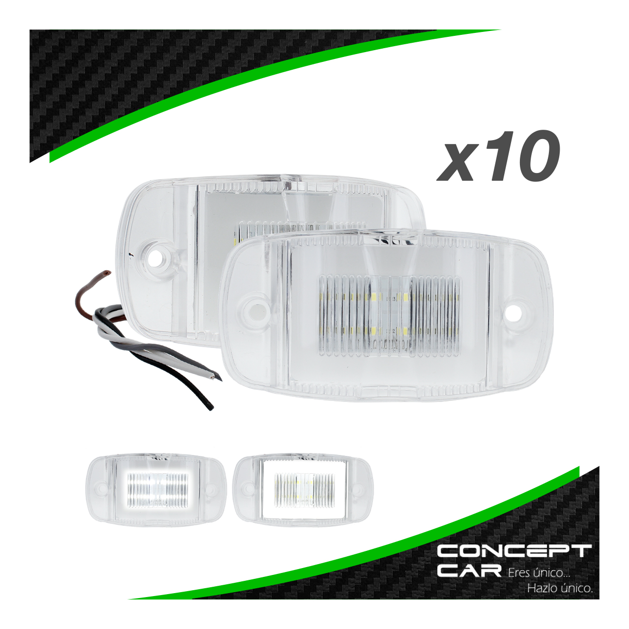 10 Par Plafones 8 Led Gel Plasma Lateral Camion Trailer 12-24v