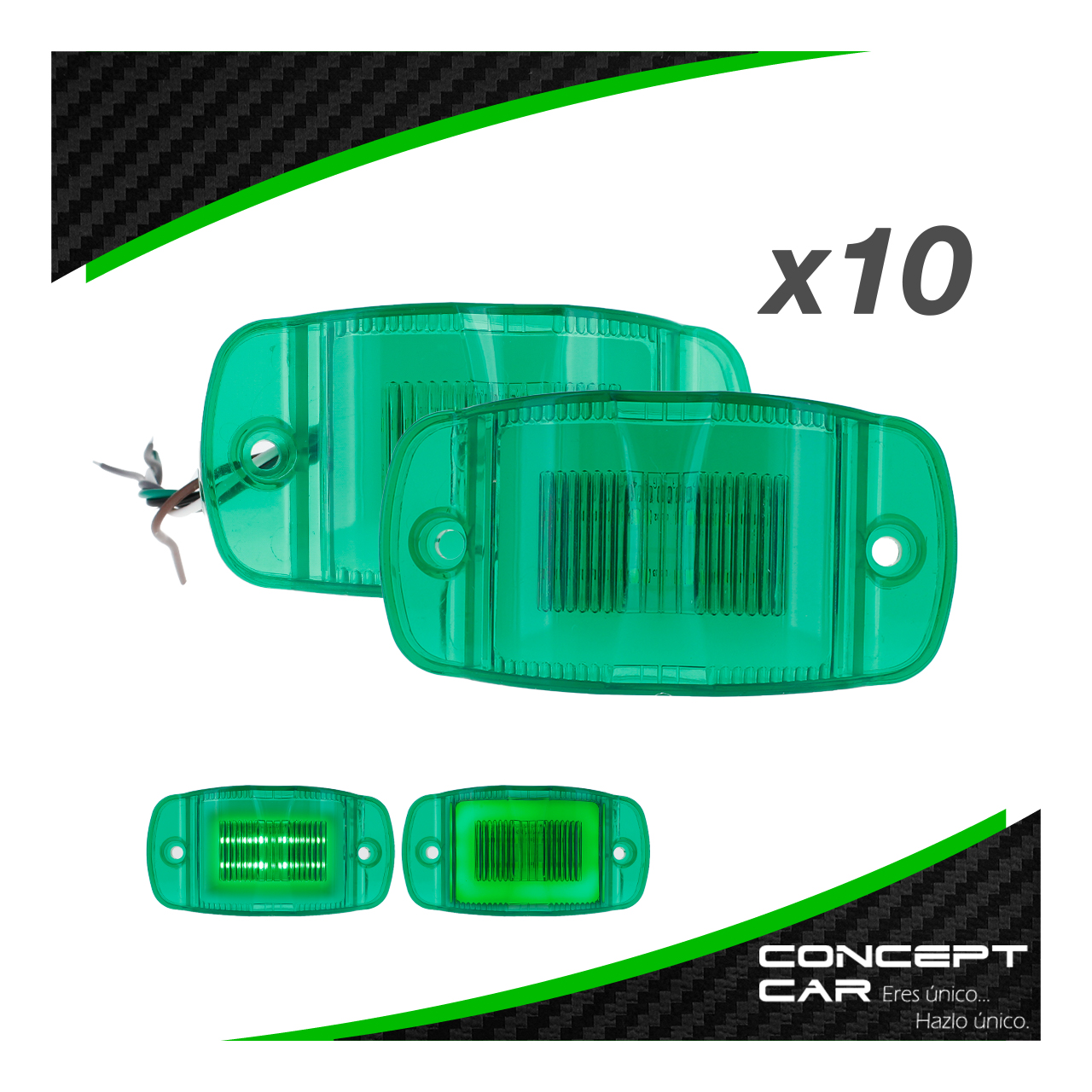 10 Par Plafones 8 Led Gel Plasma Lateral Camion Trailer 12-24v