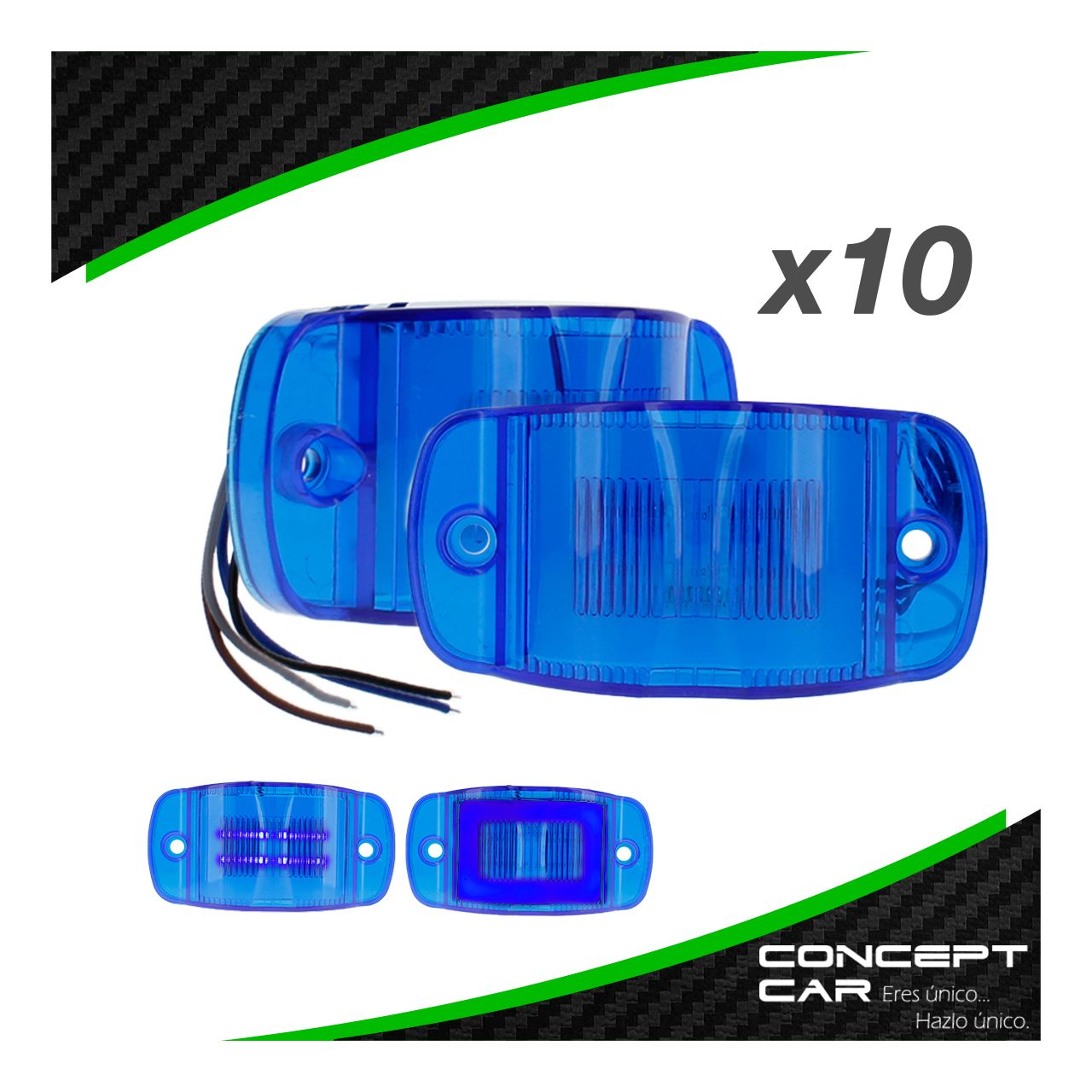 10 Par Plafones 8 Led Gel Plasma Lateral Camion Trailer 12-24v